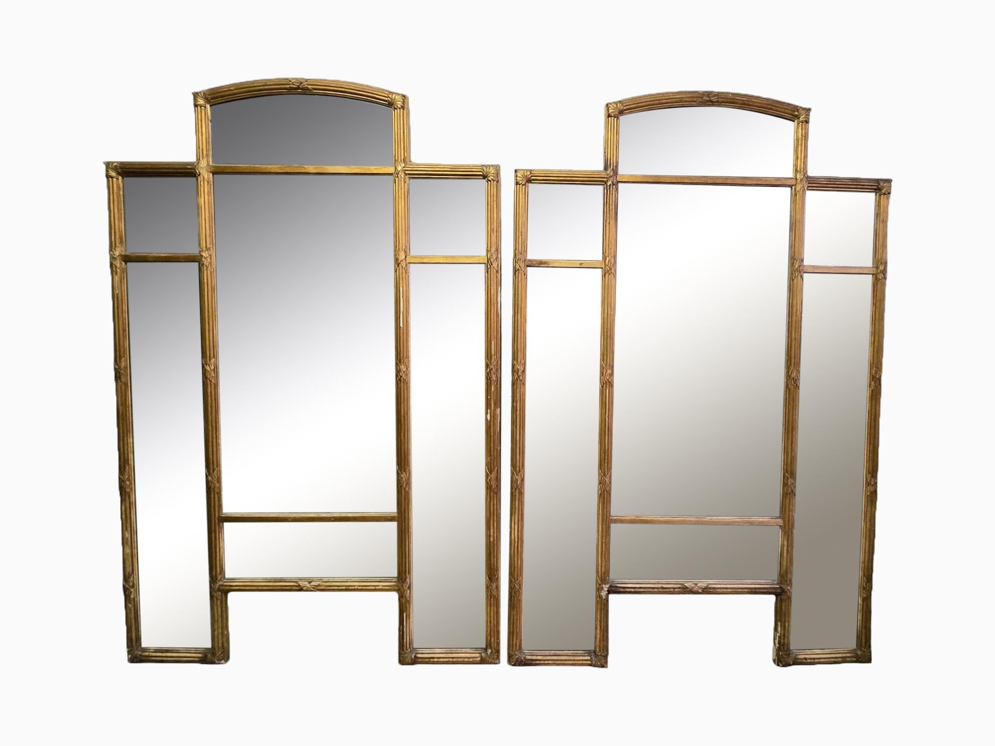 19th Century Monumental French Mirrors in Golden Wood - Historic Treasures of Elegance For Sale