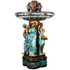 Monumental French Neoclassical Revival Bronze Sculptural Pond Fountain
