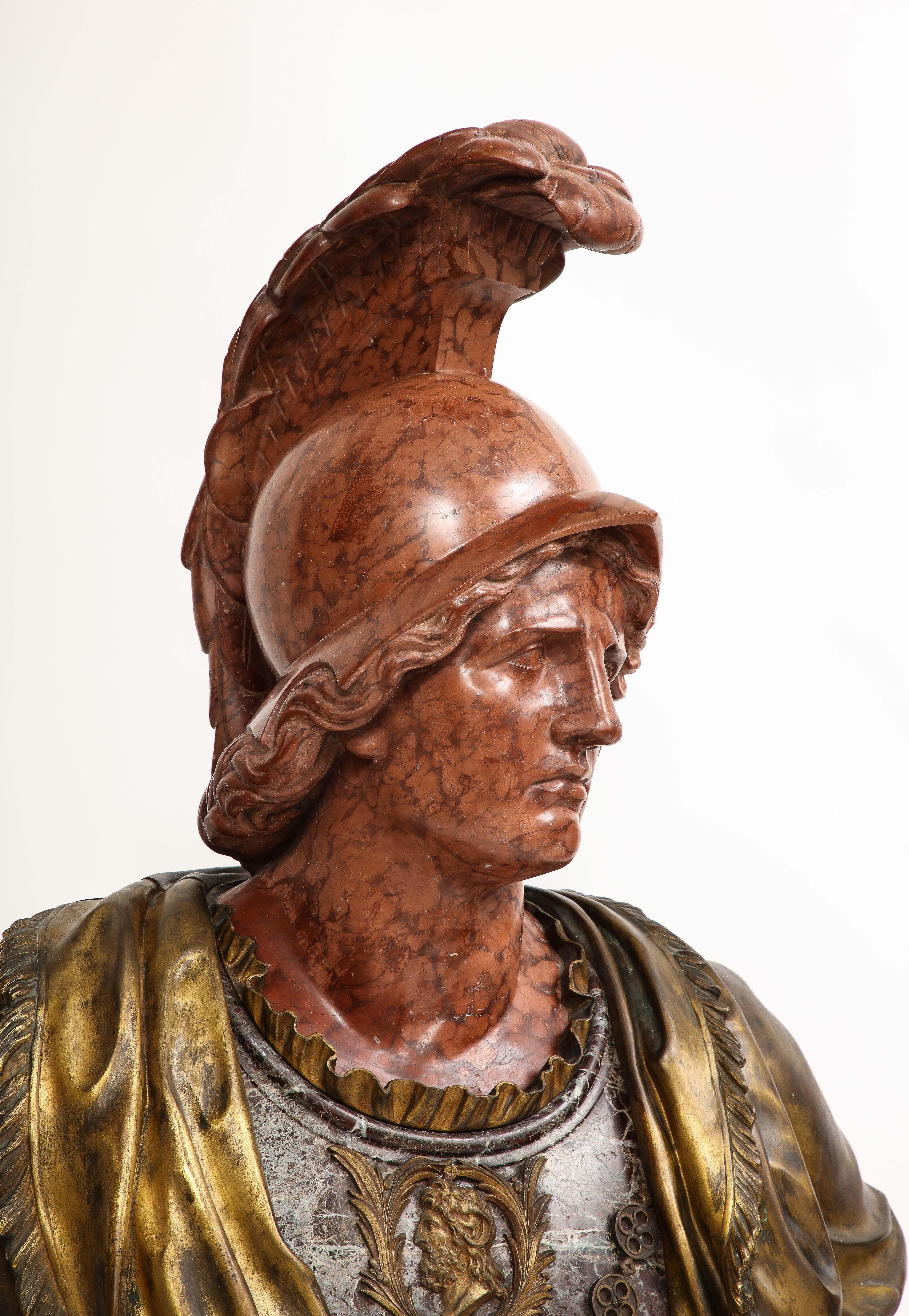 Monumental French Ormolu Mted Bust of Alexander The Great, F. Girardon, 1800s For Sale 3