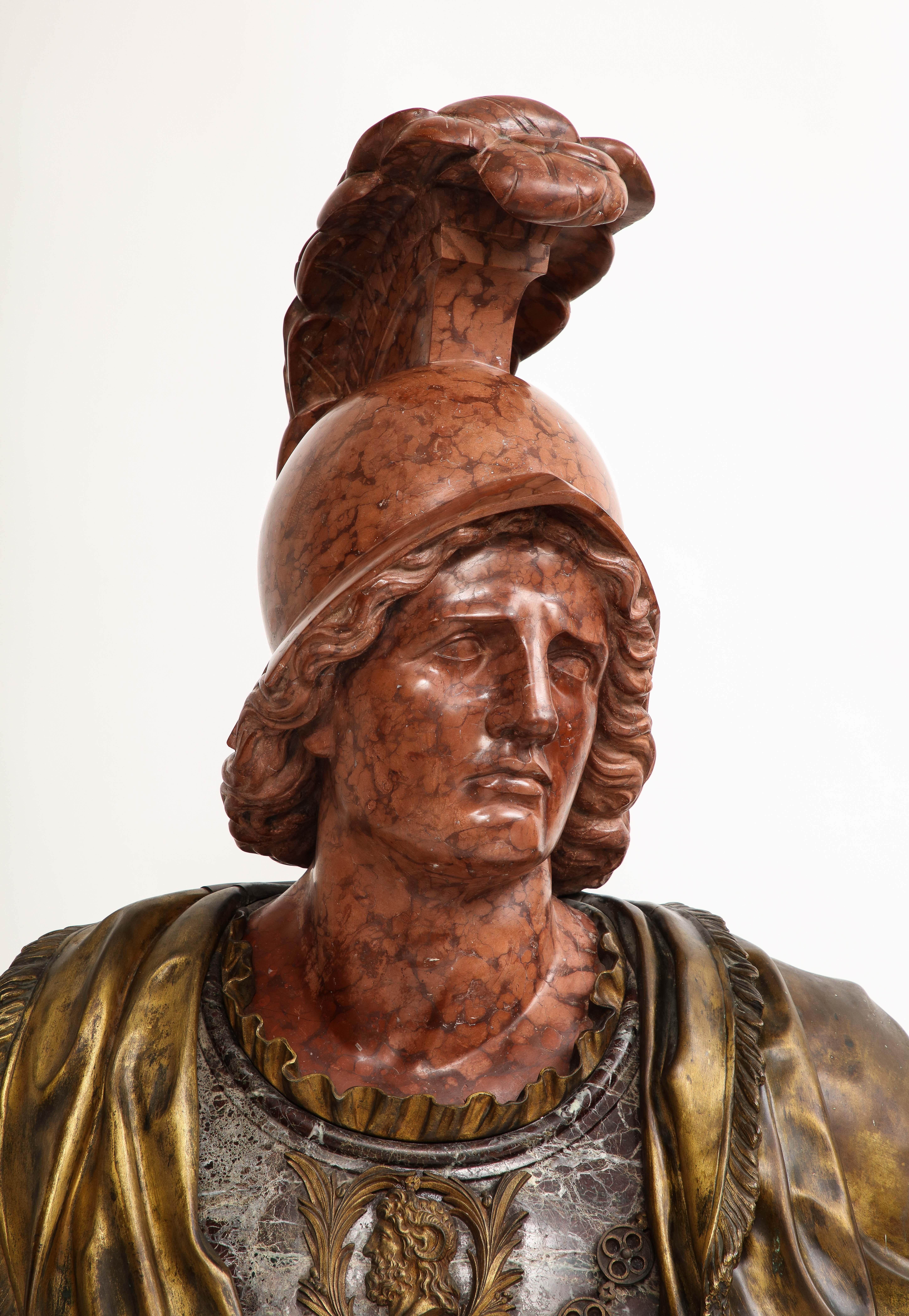 Buste monumental en bronze doré d'Alexander The Great, F. Girardon, années 1800 en vente 3