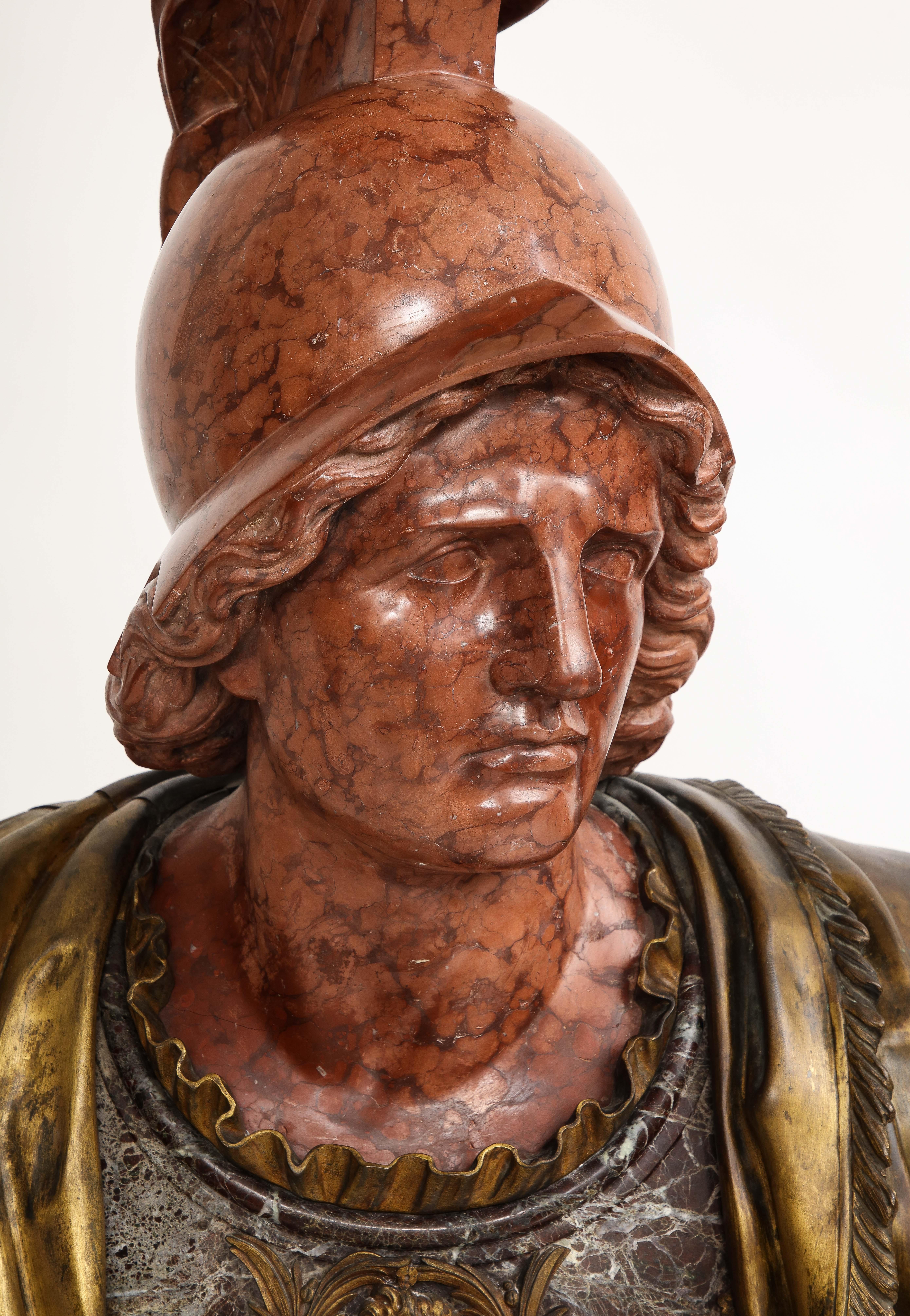 Buste monumental en bronze doré d'Alexander The Great, F. Girardon, années 1800 en vente 4