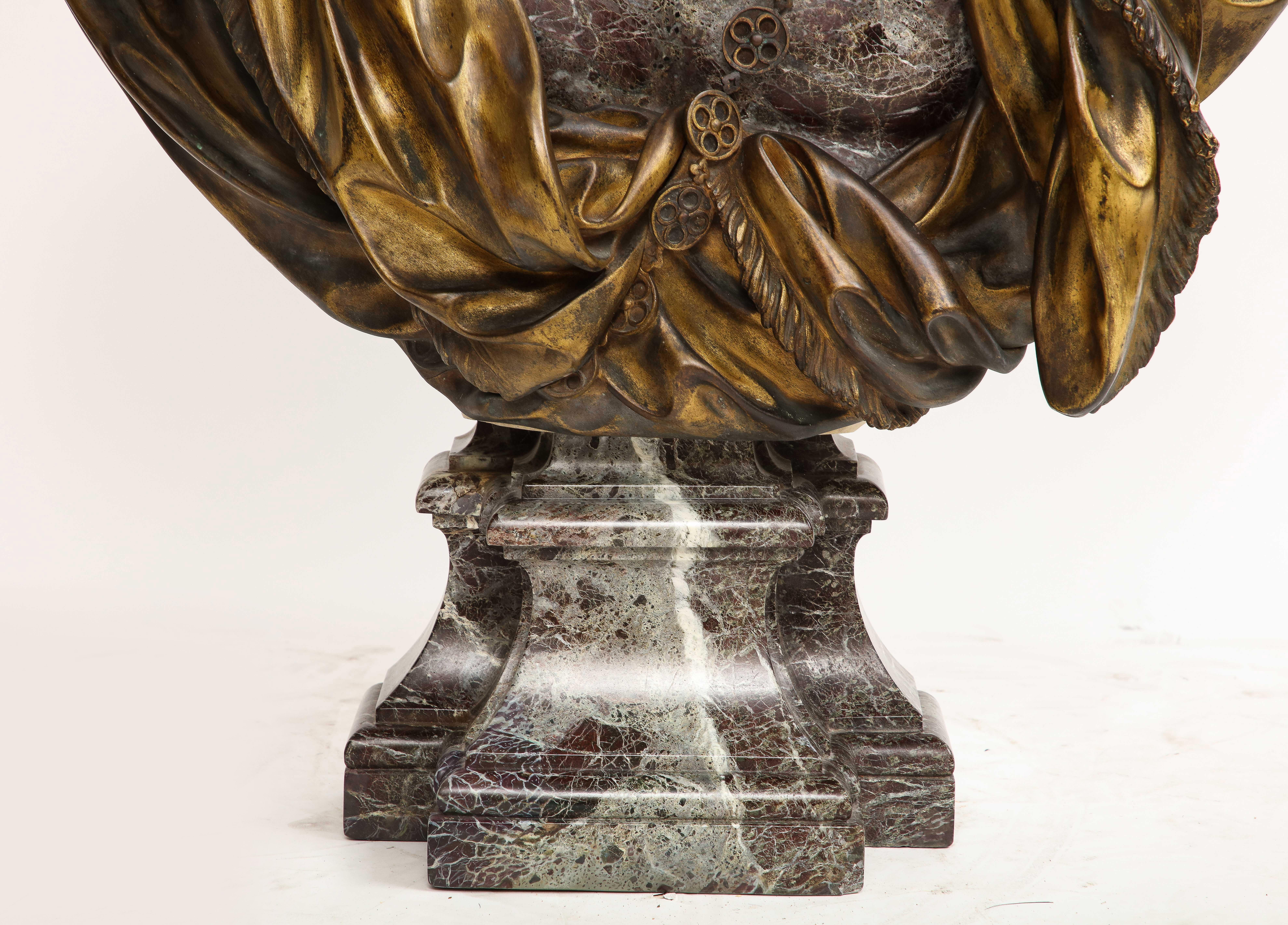 Buste monumental en bronze doré d'Alexander The Great, F. Girardon, années 1800 en vente 10