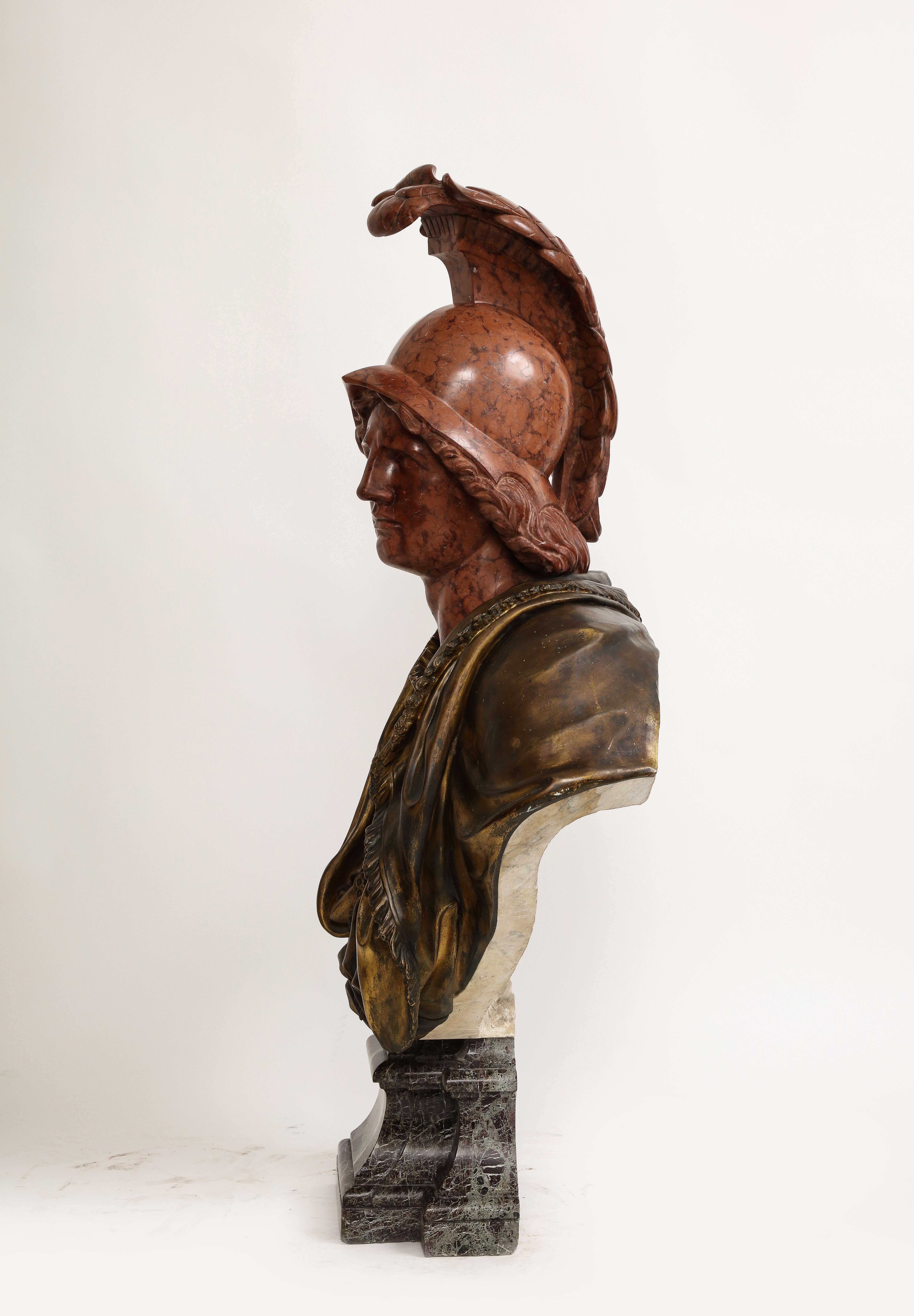 Sculpté à la main Buste monumental en bronze doré d'Alexander The Great, F. Girardon, années 1800 en vente