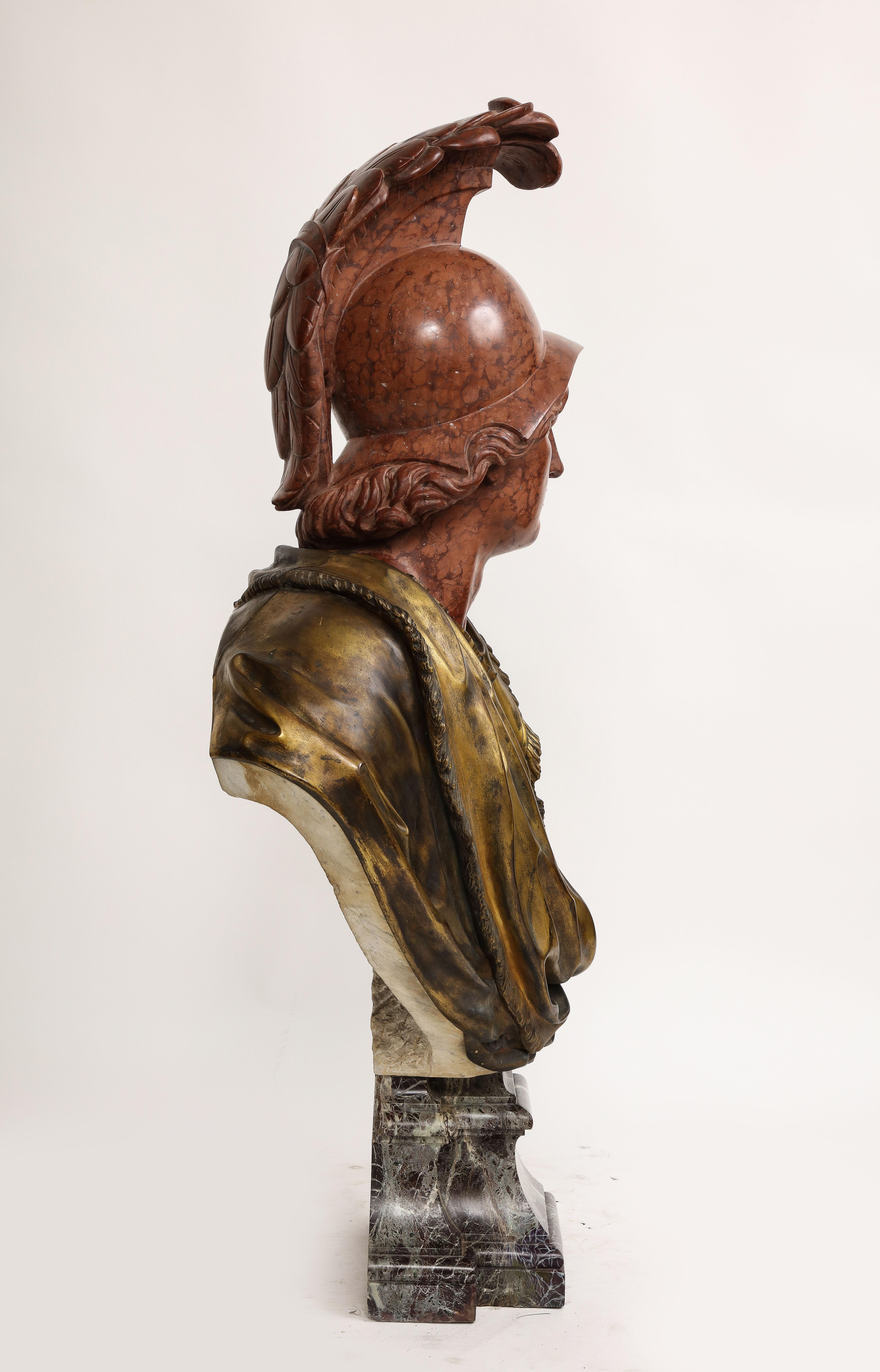 Buste monumental en bronze doré d'Alexander The Great, F. Girardon, années 1800 Bon état - En vente à New York, NY