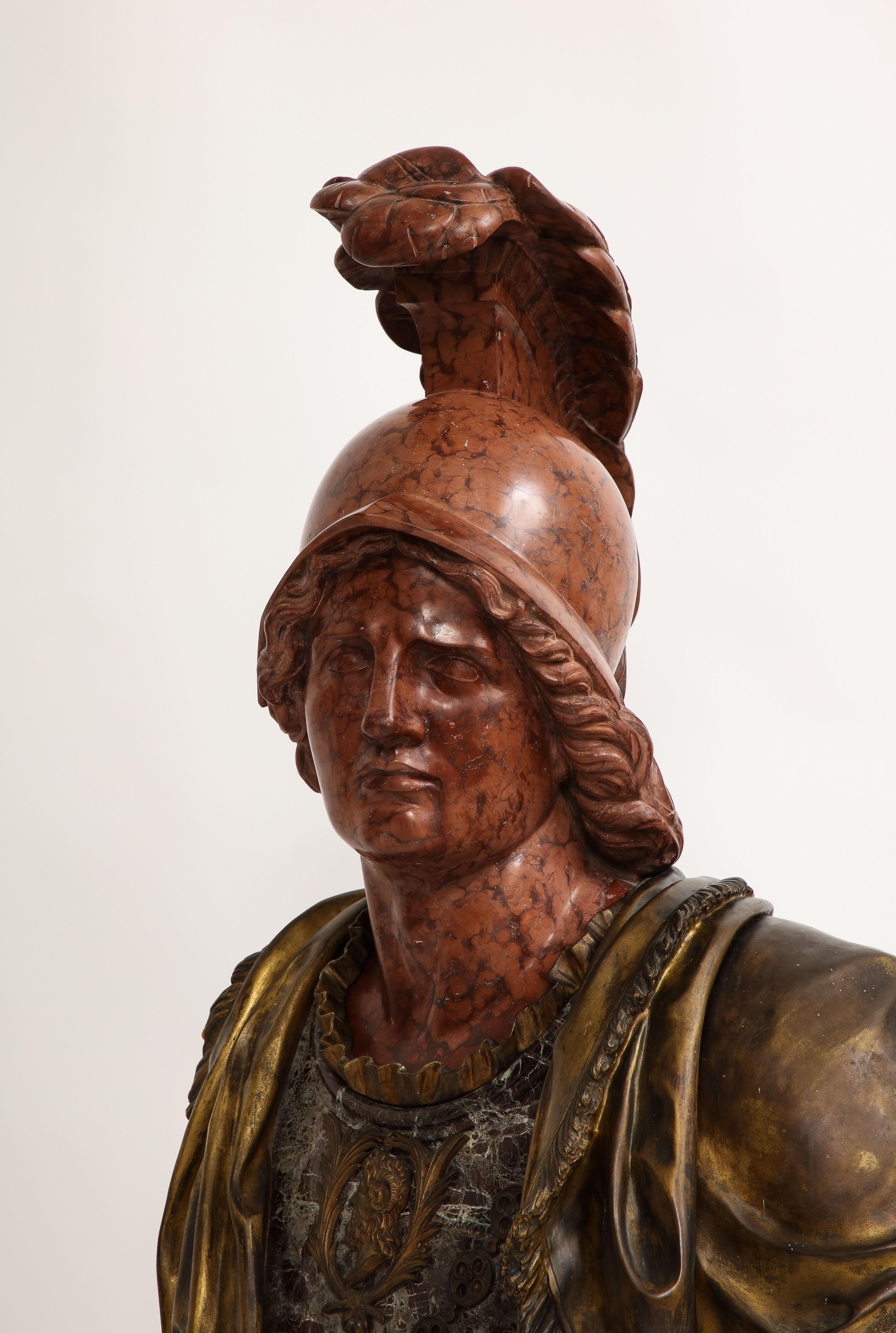 Buste monumental en bronze doré d'Alexander The Great, F. Girardon, années 1800 en vente 1