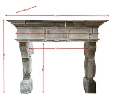 Monumental French Renaissance Castle Fireplace Mantel - Acanthus & Volute Jambs