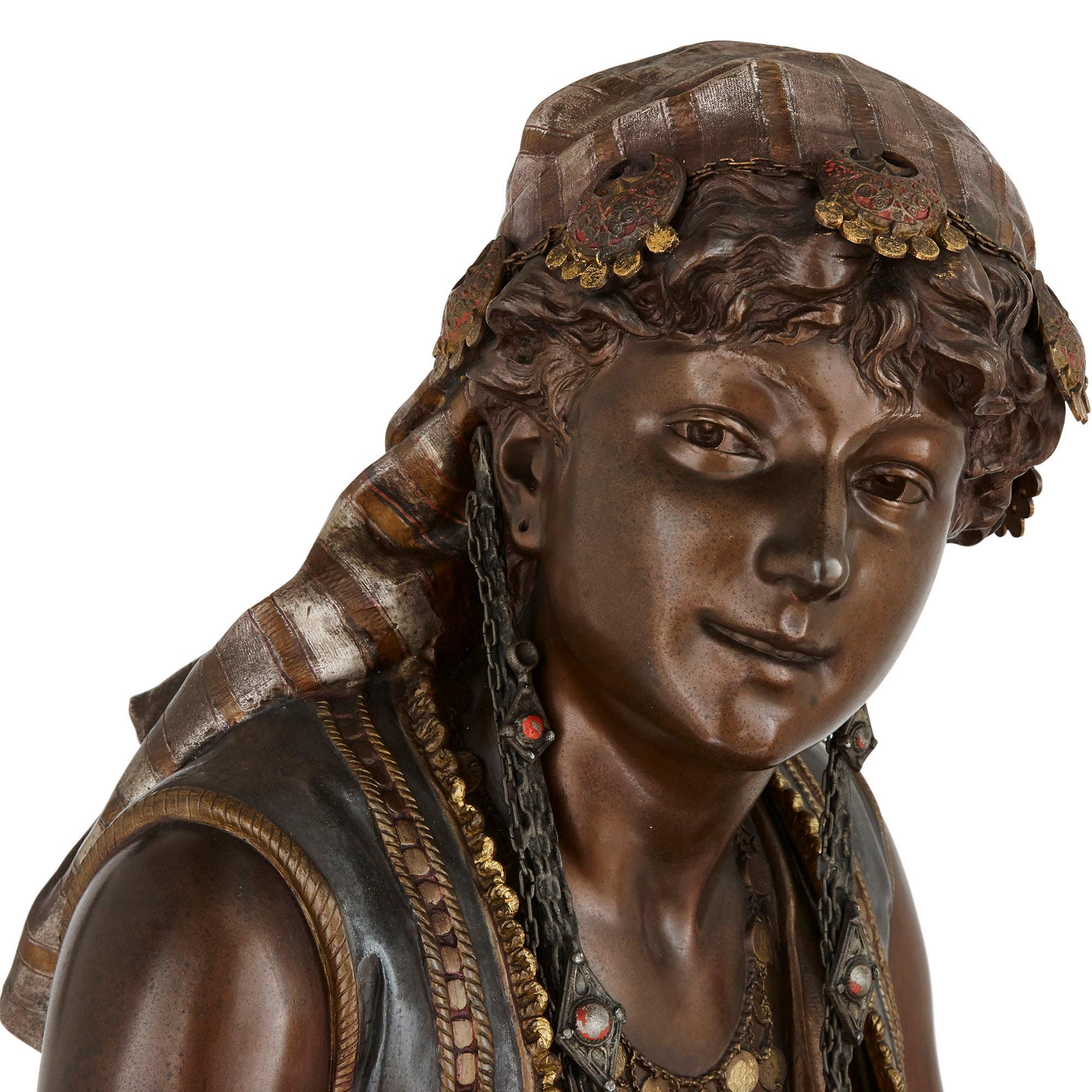 Français Sculpture française monumentale d'une figure féminine avec table par Louis Hottot en vente