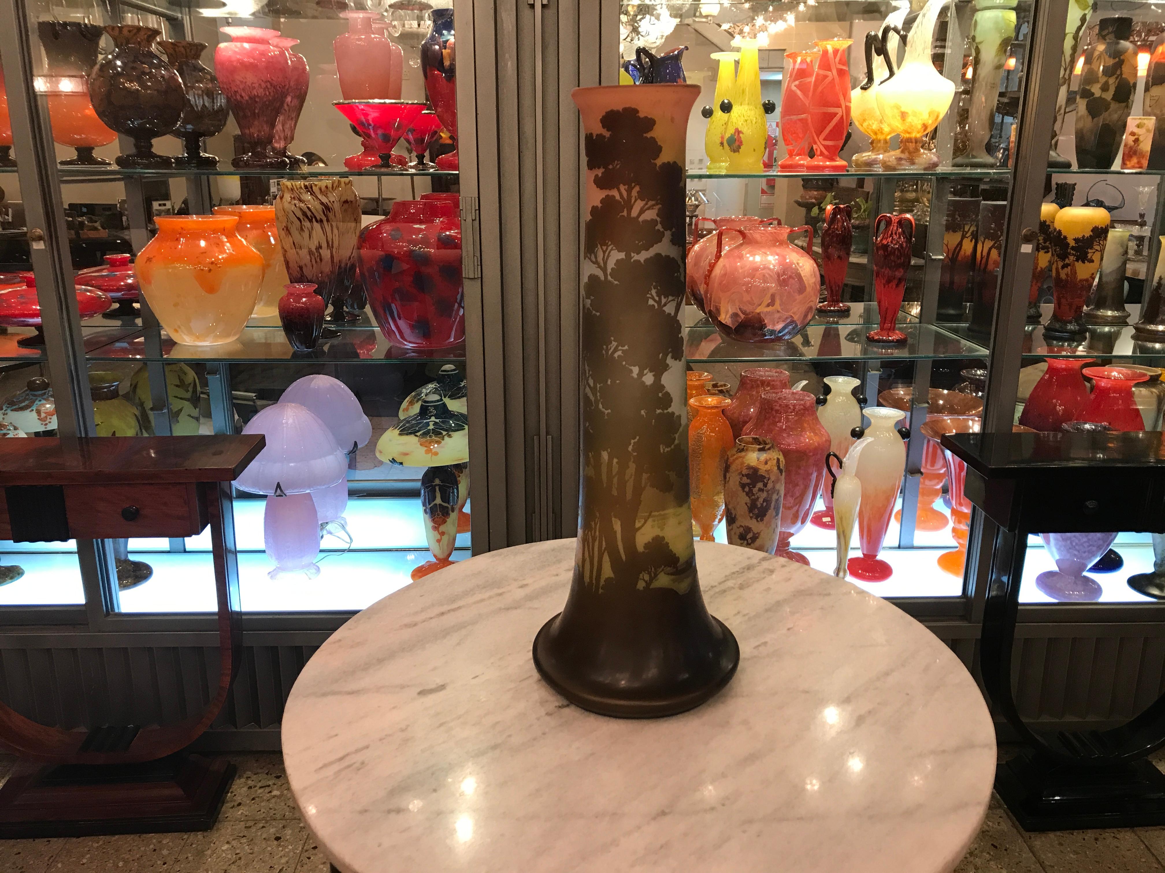 Monumental French Vase, Sign: Gallé, Style: Jugendstil, Art Nouveau, Liberty For Sale 7
