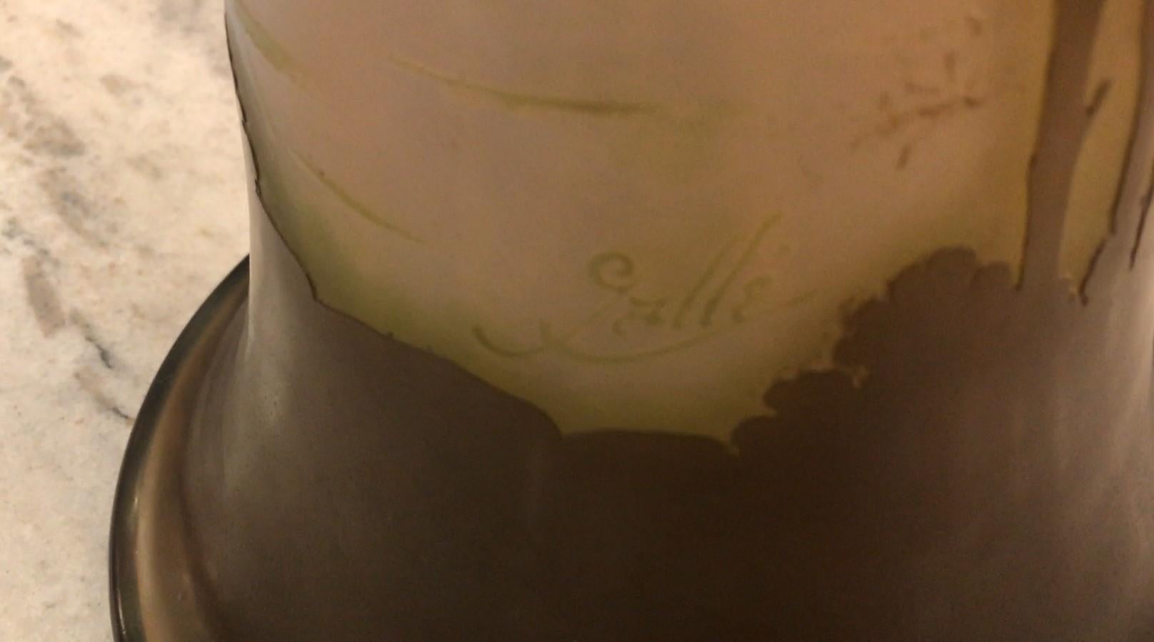 Vase monumental français, Signe : Gallé, Style : Jugendstil, Art Nouveau, Liberty en vente 8