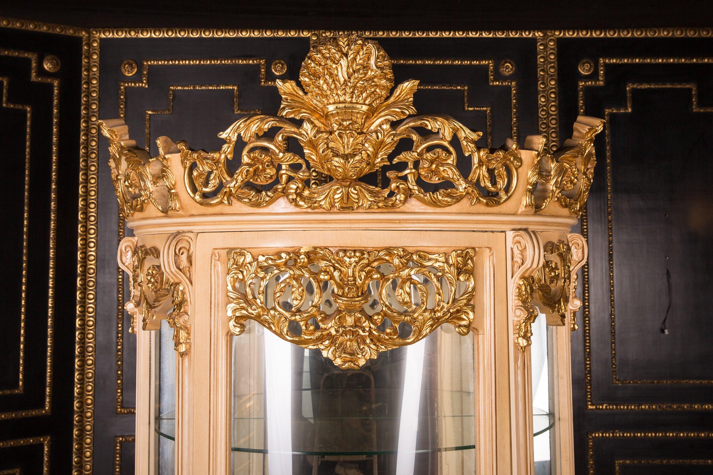 Hand-Carved Monumental French Vitrine in the Style of the 18th Century
