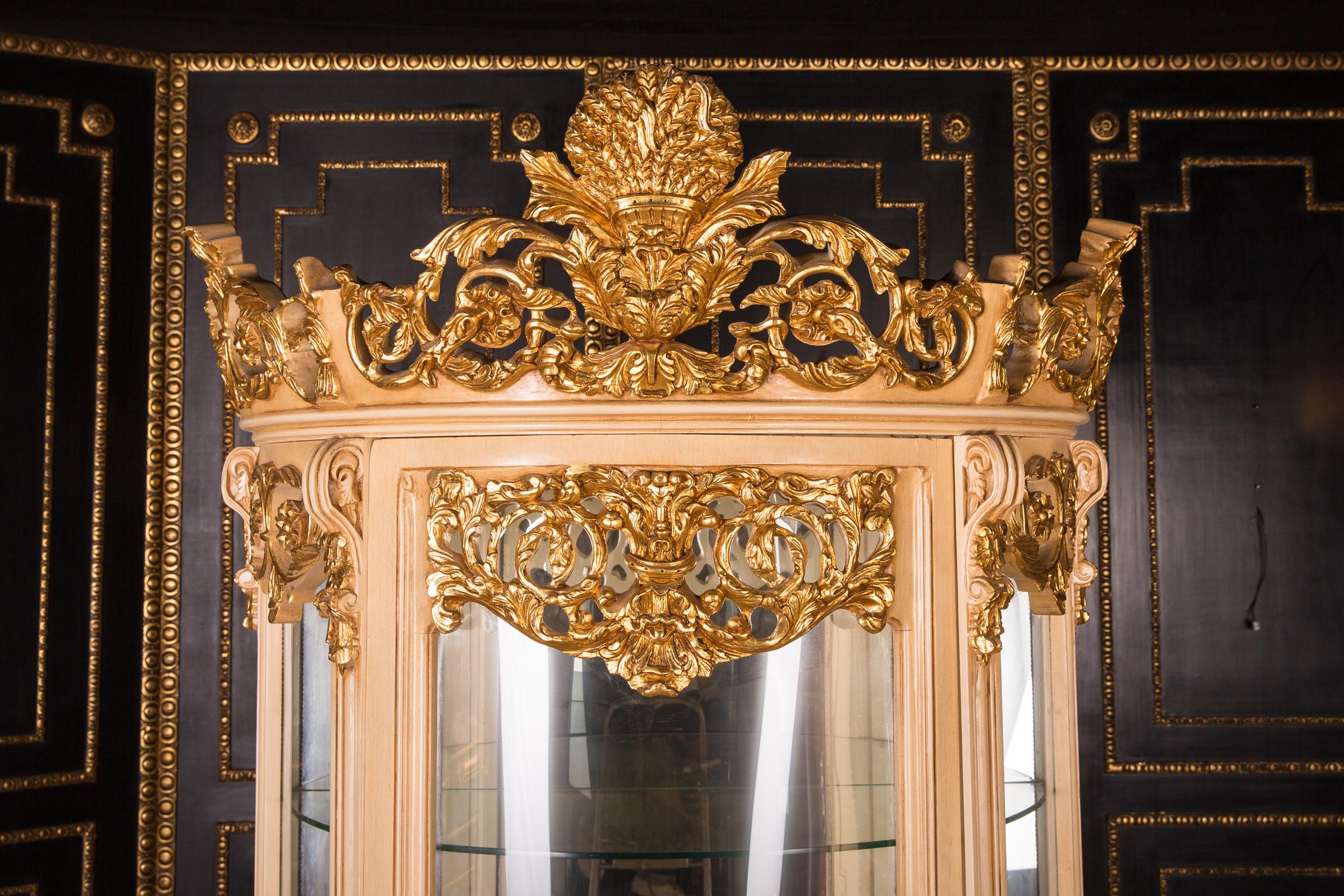 Hand-Carved Monumental French Vitrine in the Style of the 18th Century