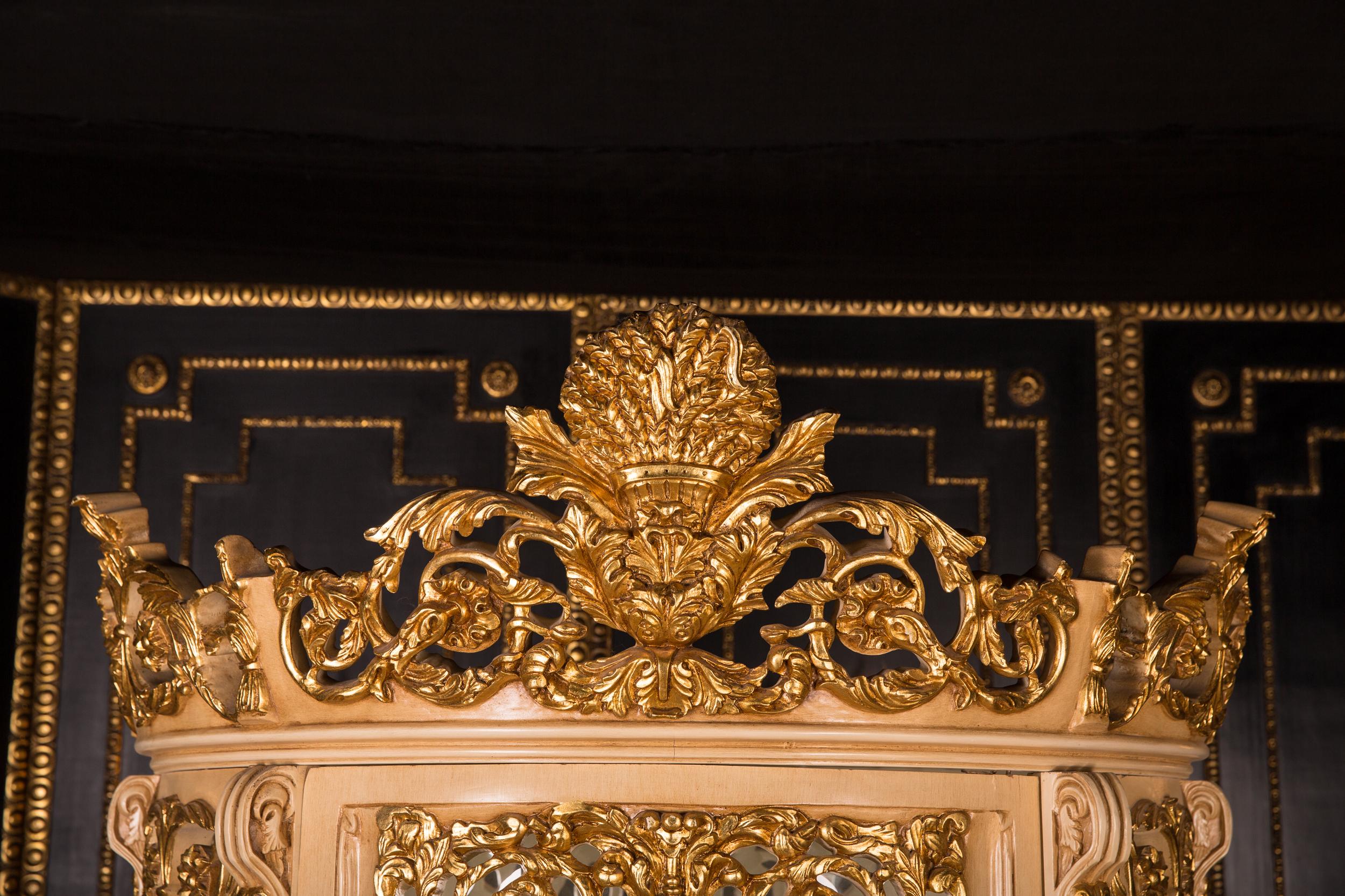 Gilt Monumental French Vitrine in the Style of the 18th Century