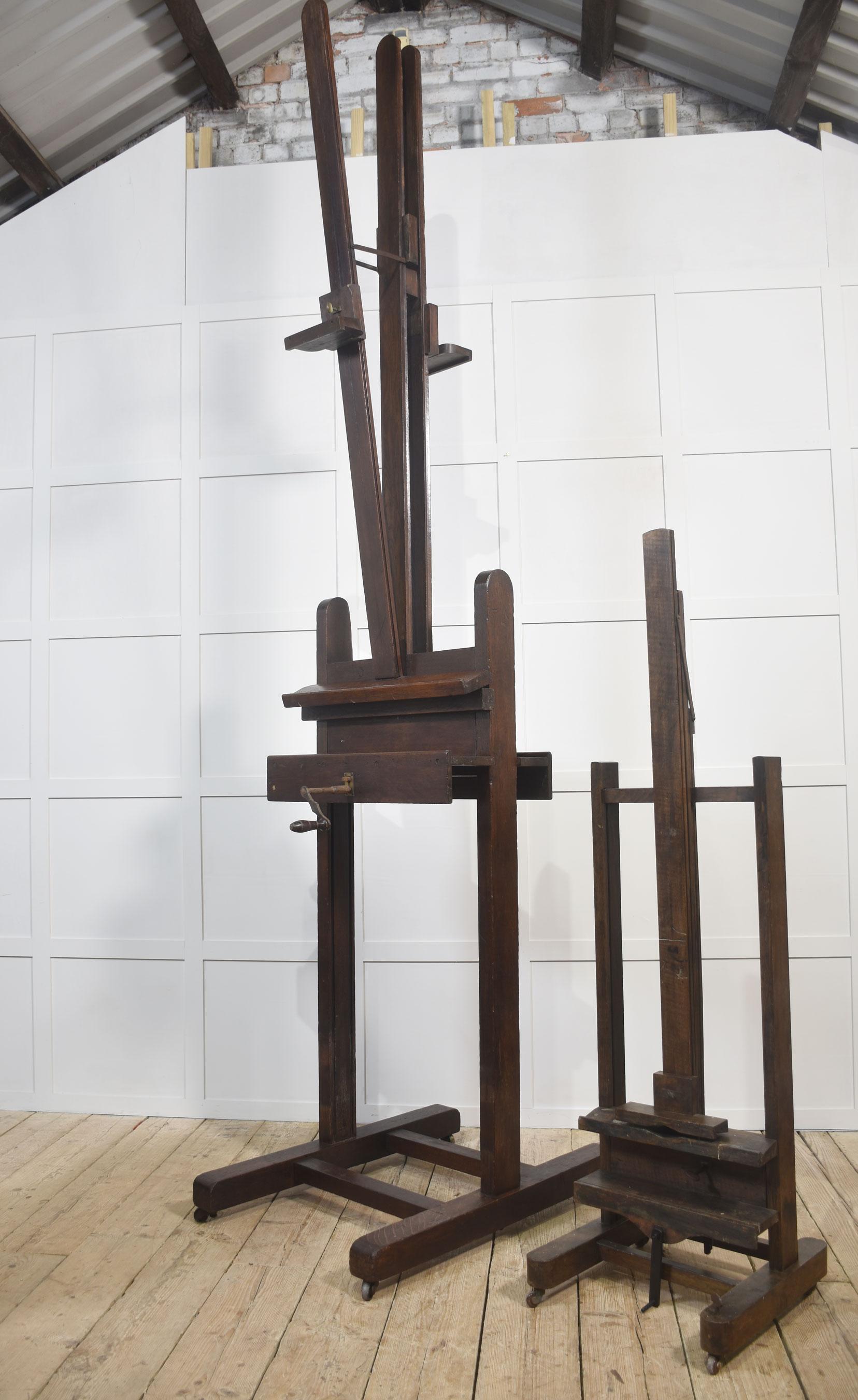 Monumental chevalet de studio en Oak entièrement réglable pour les artistes en vente 7