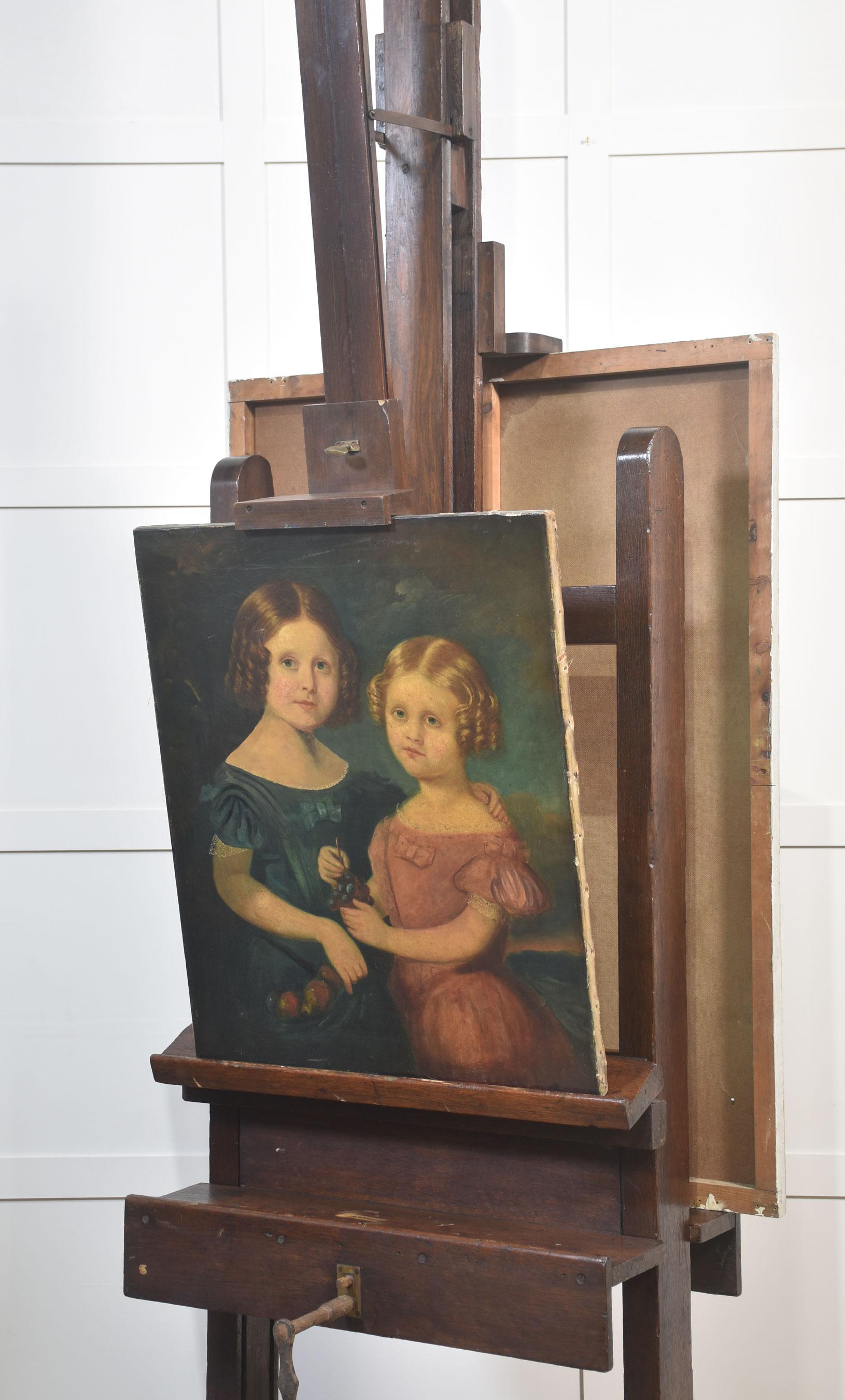 Monumental chevalet de studio en Oak entièrement réglable pour les artistes en vente 13