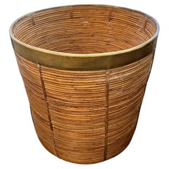 Monumental Gabriella Crespi Style Pencil Reed Basket
