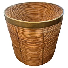 Vintage Monumental Gabriella Crespi Style Pencil Reed Basket