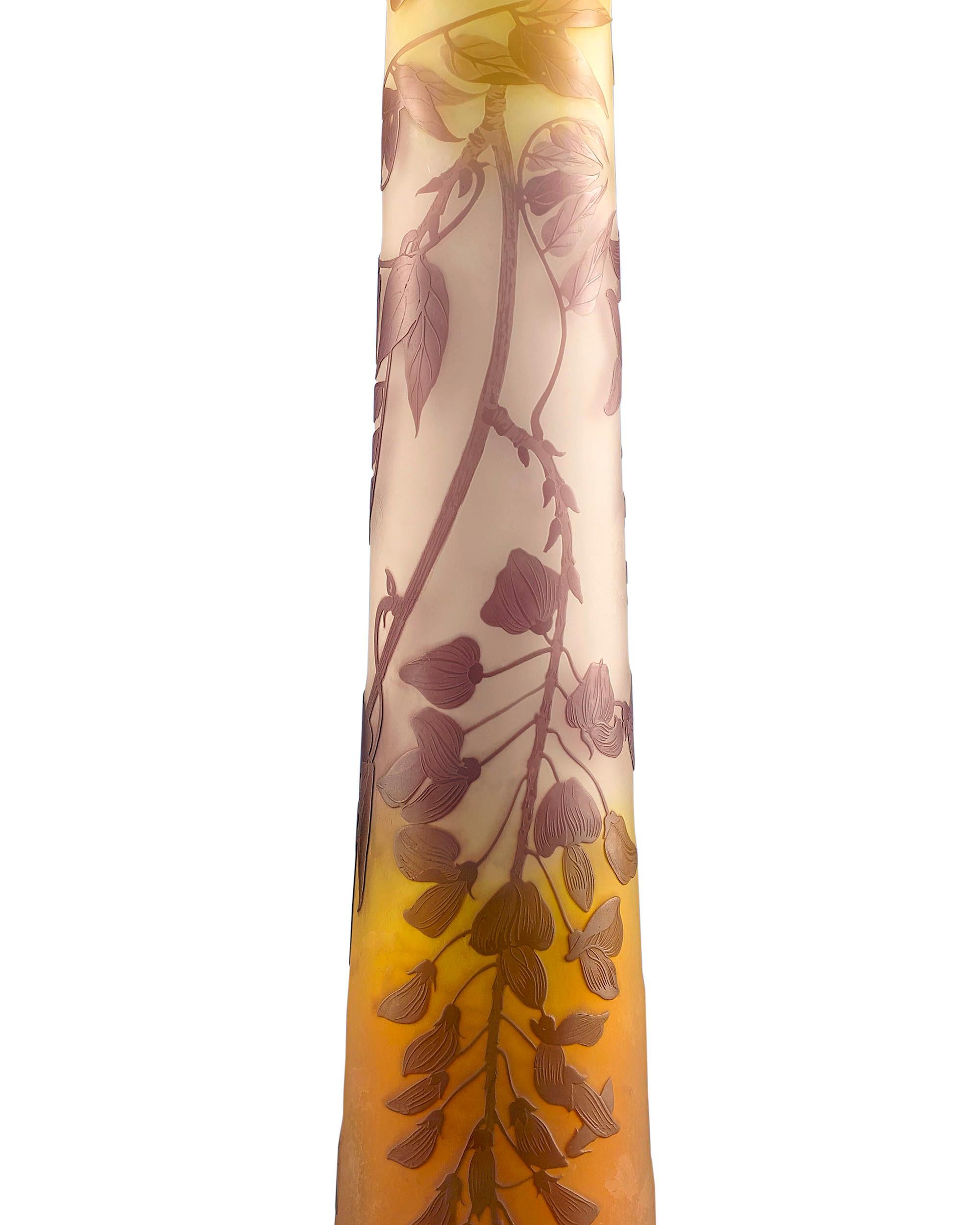 French Cameo Glass Vase by Emile Gallé