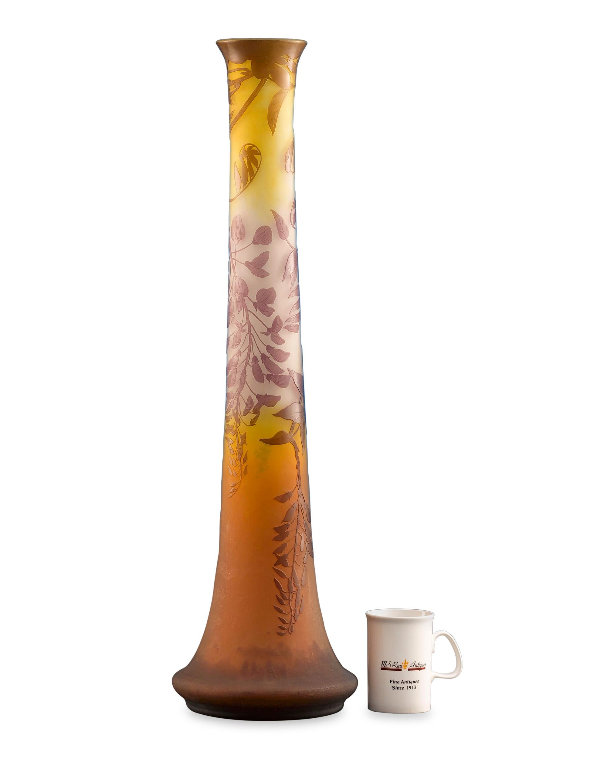 Early 20th Century Cameo Glass Vase by Emile Gallé