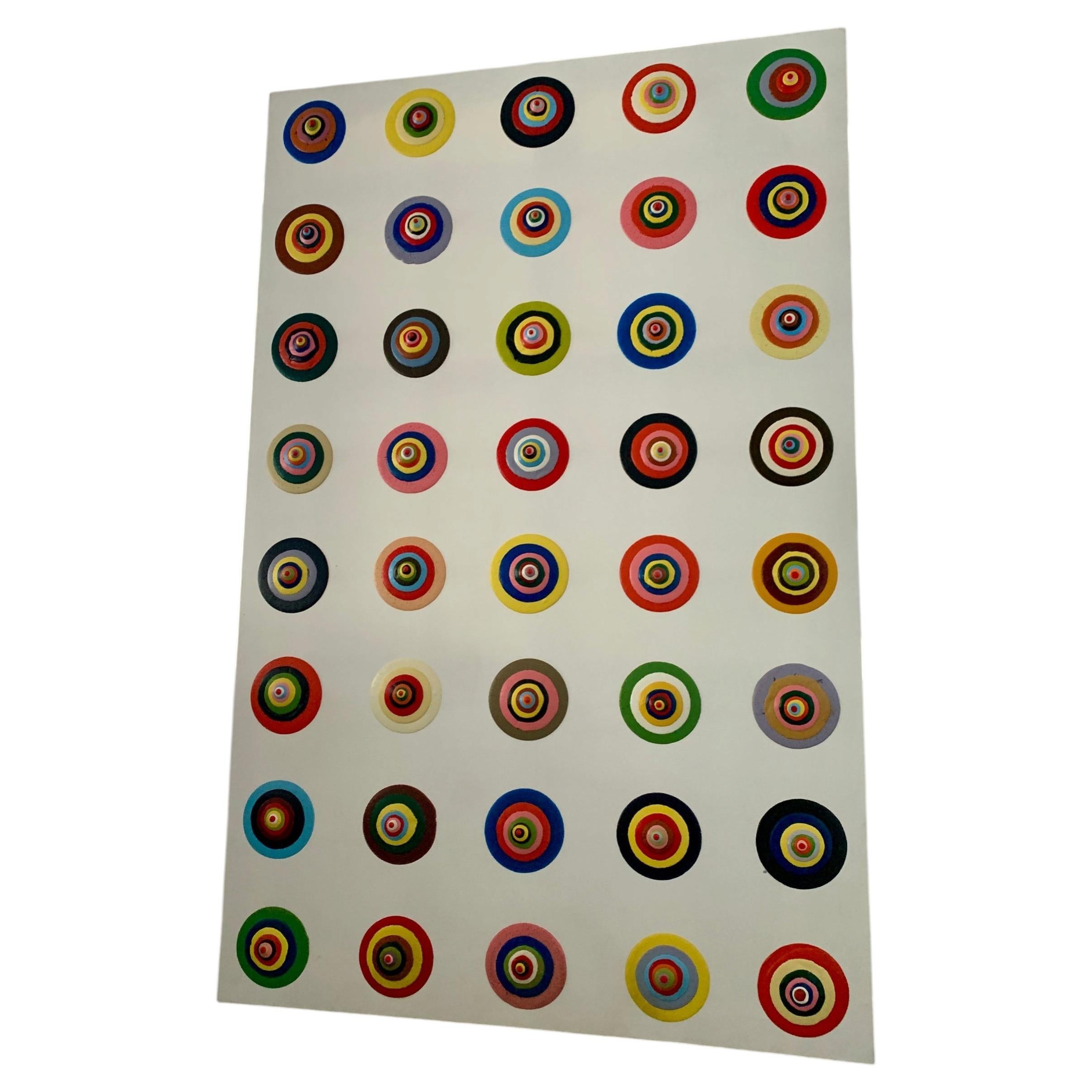 Monumental Geometric Abstact Painting by Luc Bouzat, France 1990