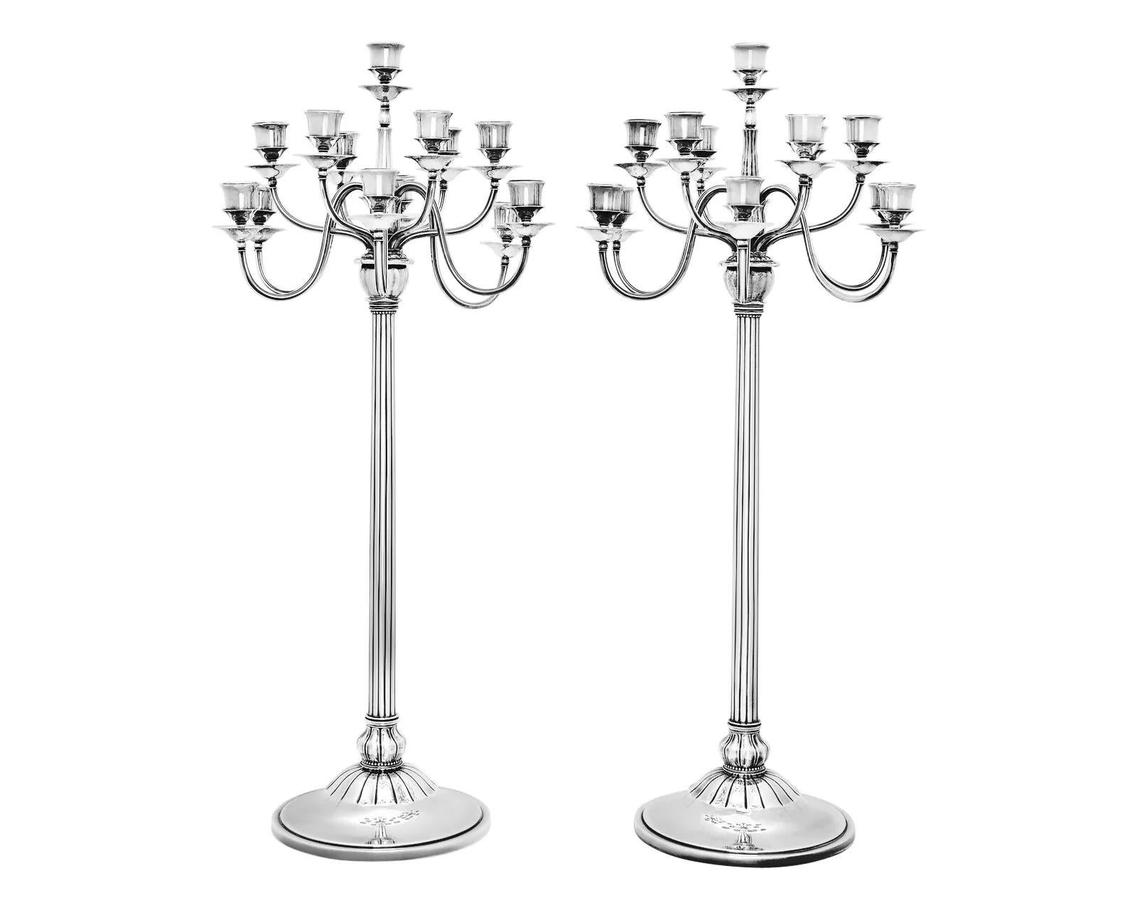 Danish Monumental Georg Jensen Art Deco Candleabra For Sale