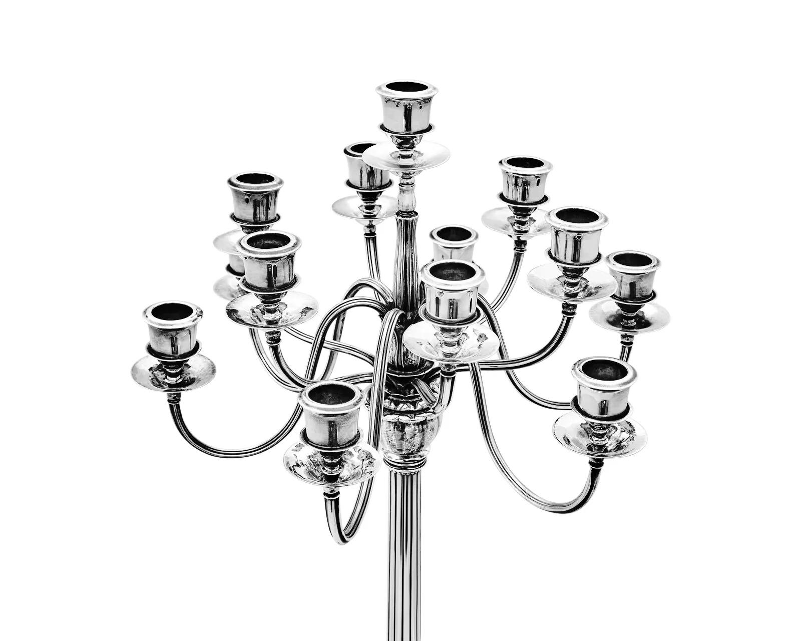 Monumental Georg Jensen Art Deco Candleabra In Excellent Condition For Sale In Hellerup, DK