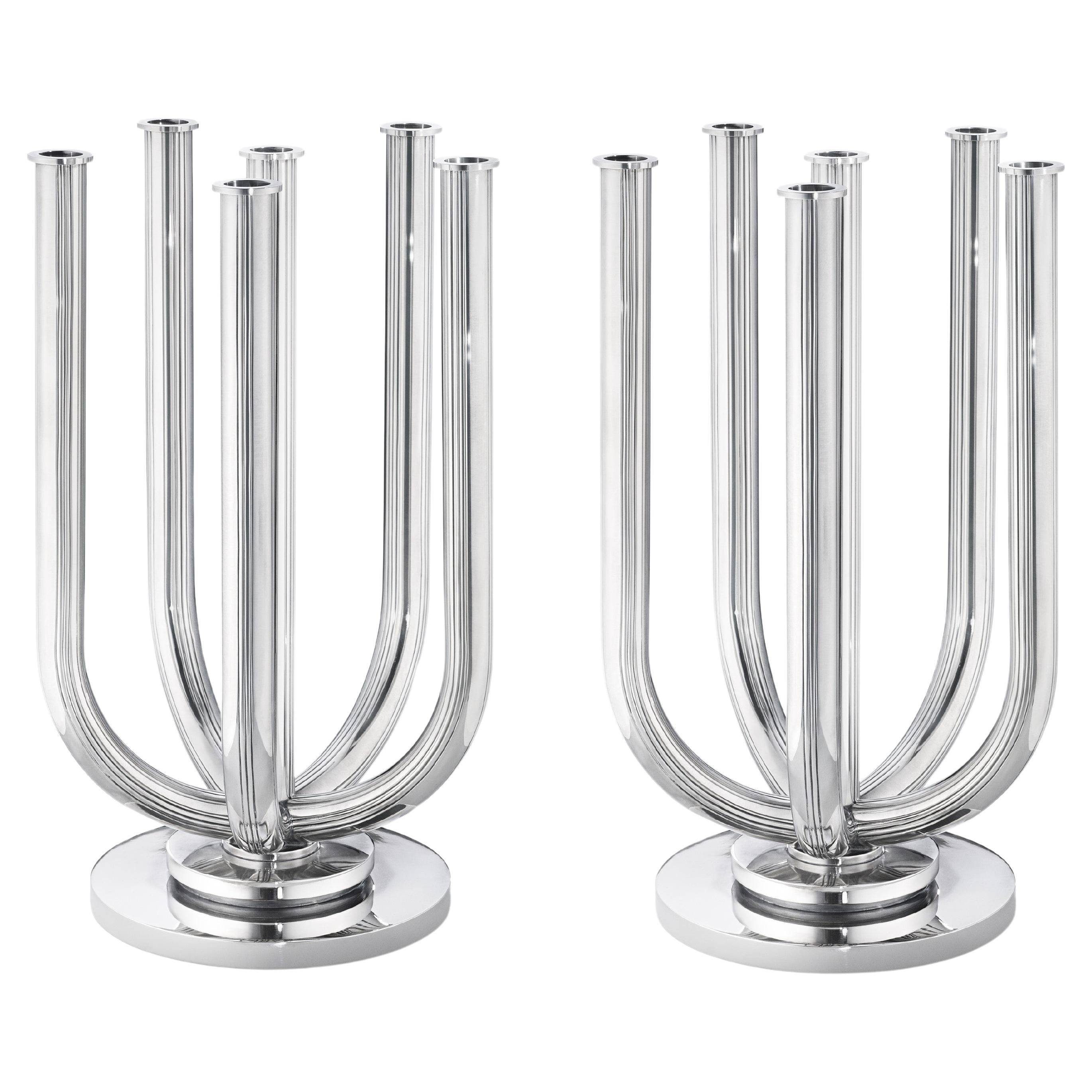 Candelabro monumental de seis luces Georg Jensen de plata de ley 751