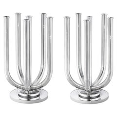 Monumental Georg Jensen Sterling Silver Six-Light Candelabra 751