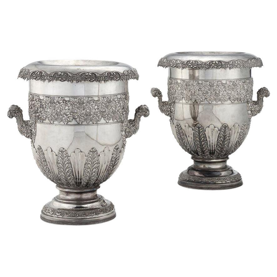 Champagne Buckets in Sheffield Plate from George IV Period - Circa 1825 For Sale