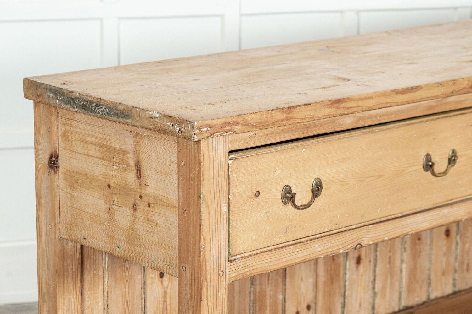 Monumental Georgian English Pine Potboard Dresser Base For Sale 8