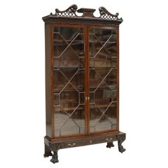 Antique Monumental Georgian Glazed Library Cabinet