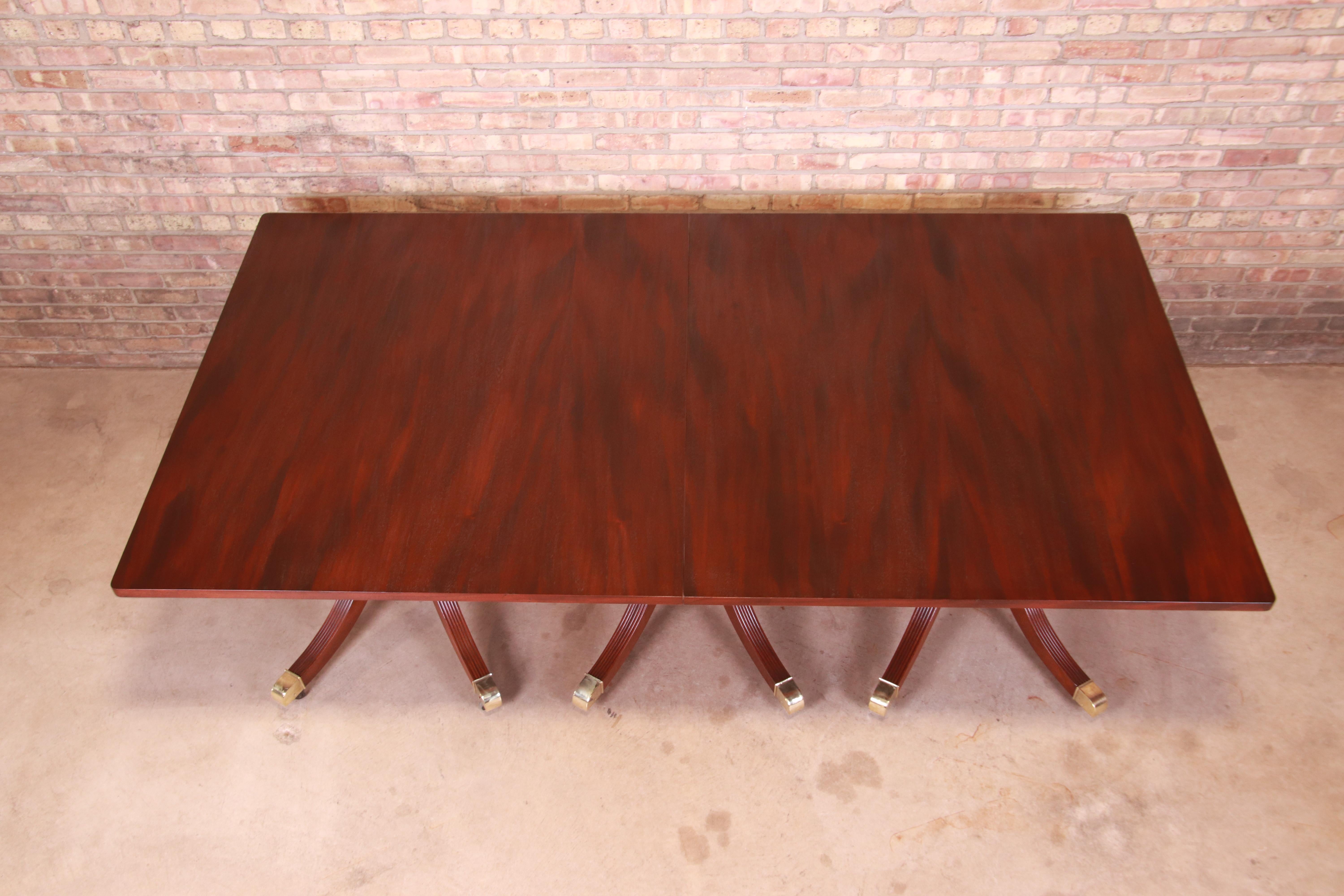 Monumental Georgian Mahogany Triple Pedestal Dining or Banquet Table, Refinished 7