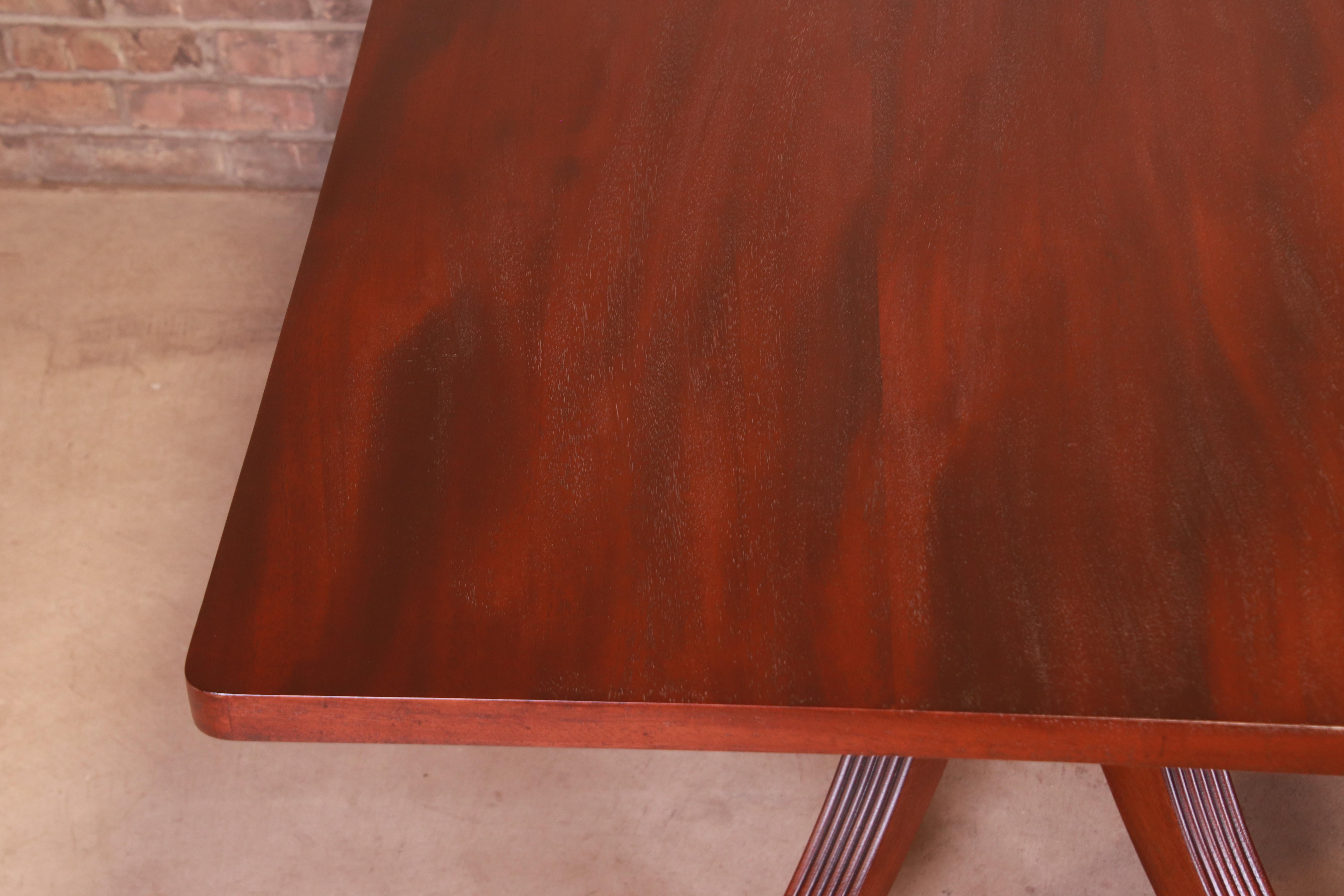 Monumental Georgian Mahogany Triple Pedestal Dining or Banquet Table, Refinished 8