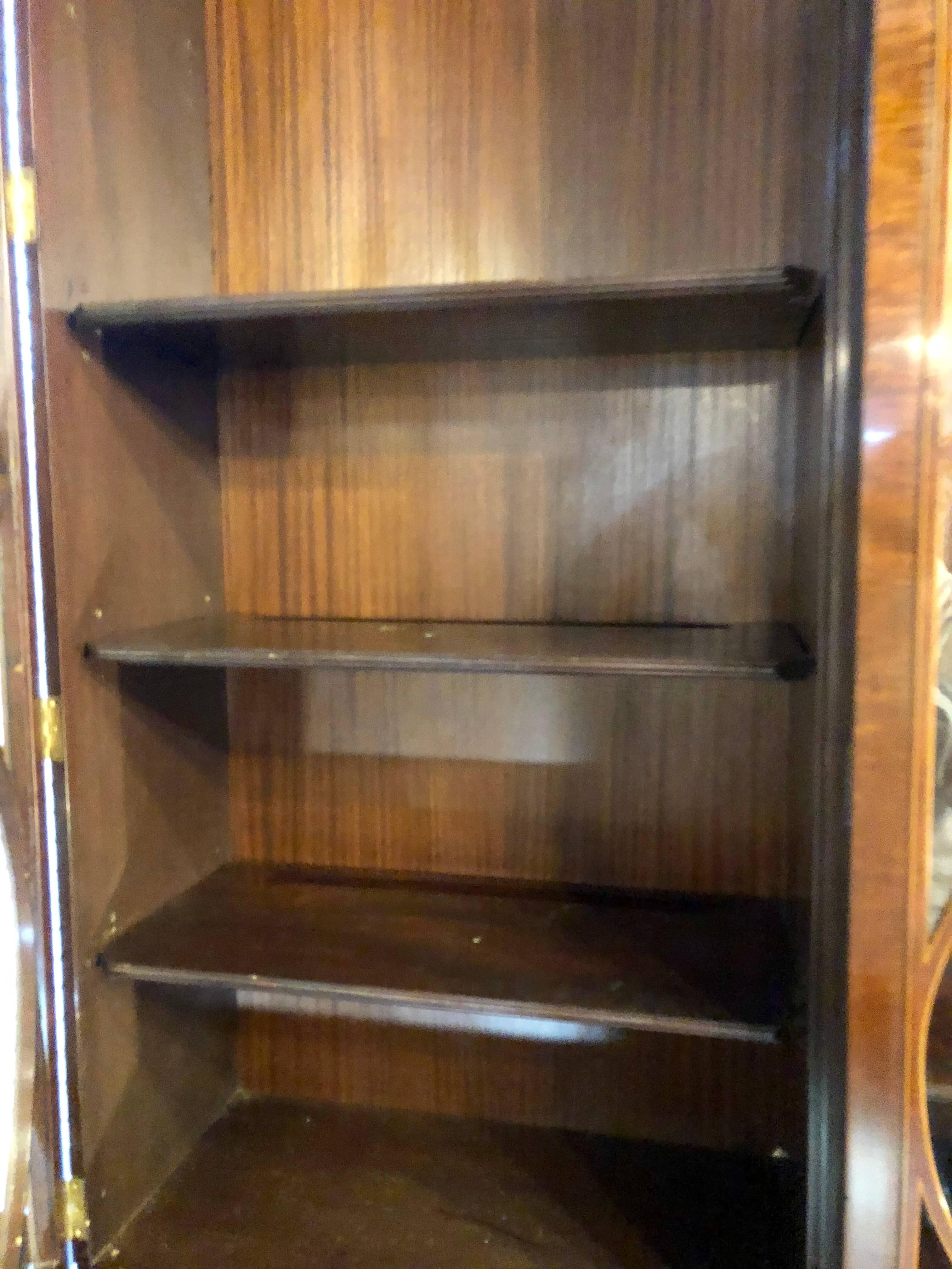 Monumental Georgian Schmieg and Kotzian Custom Bow Breakfront Bookcase Cabinet 3