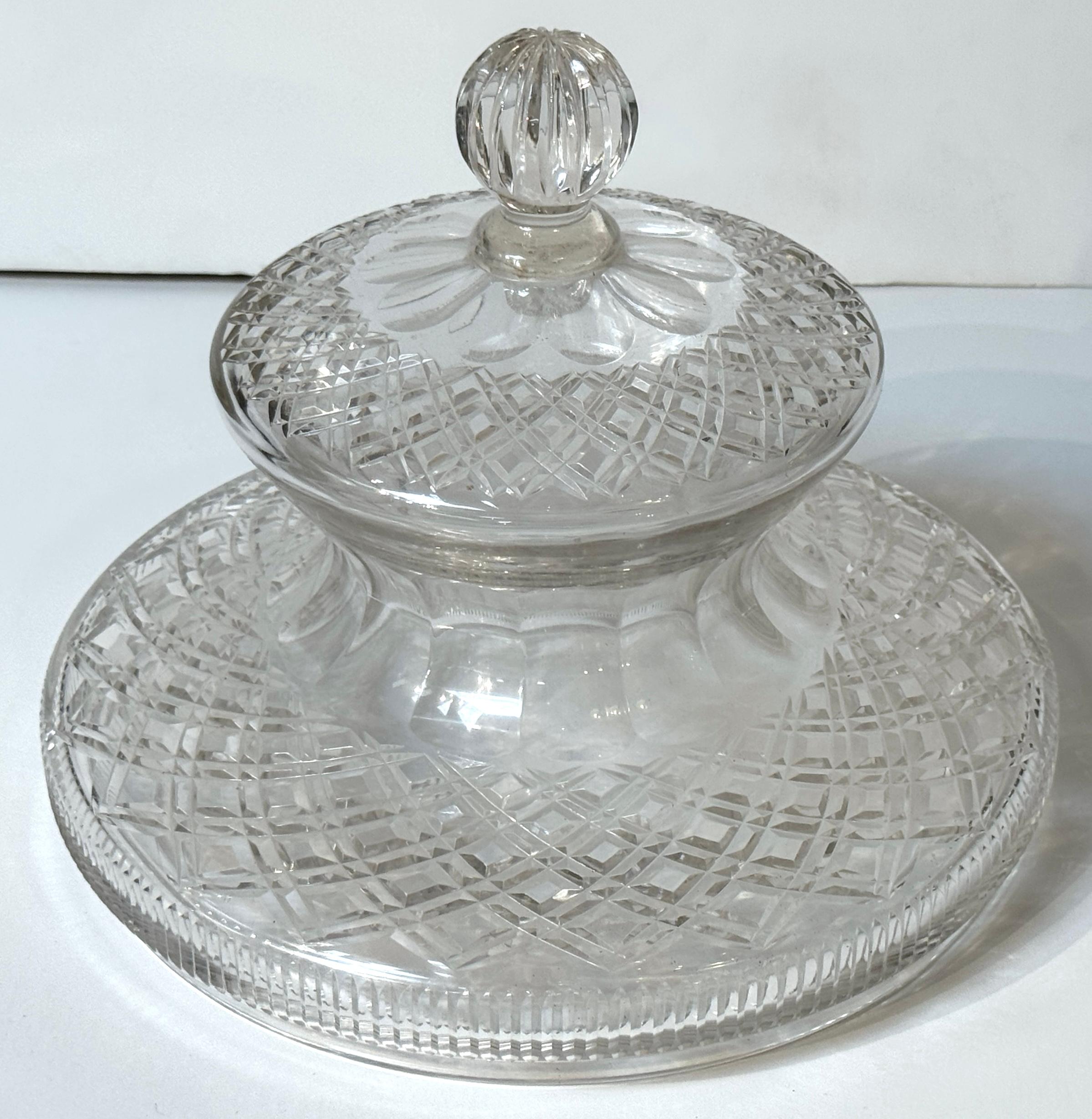Monumental Georgian Style Cut Glass Apothecary / Covered Urn  24
