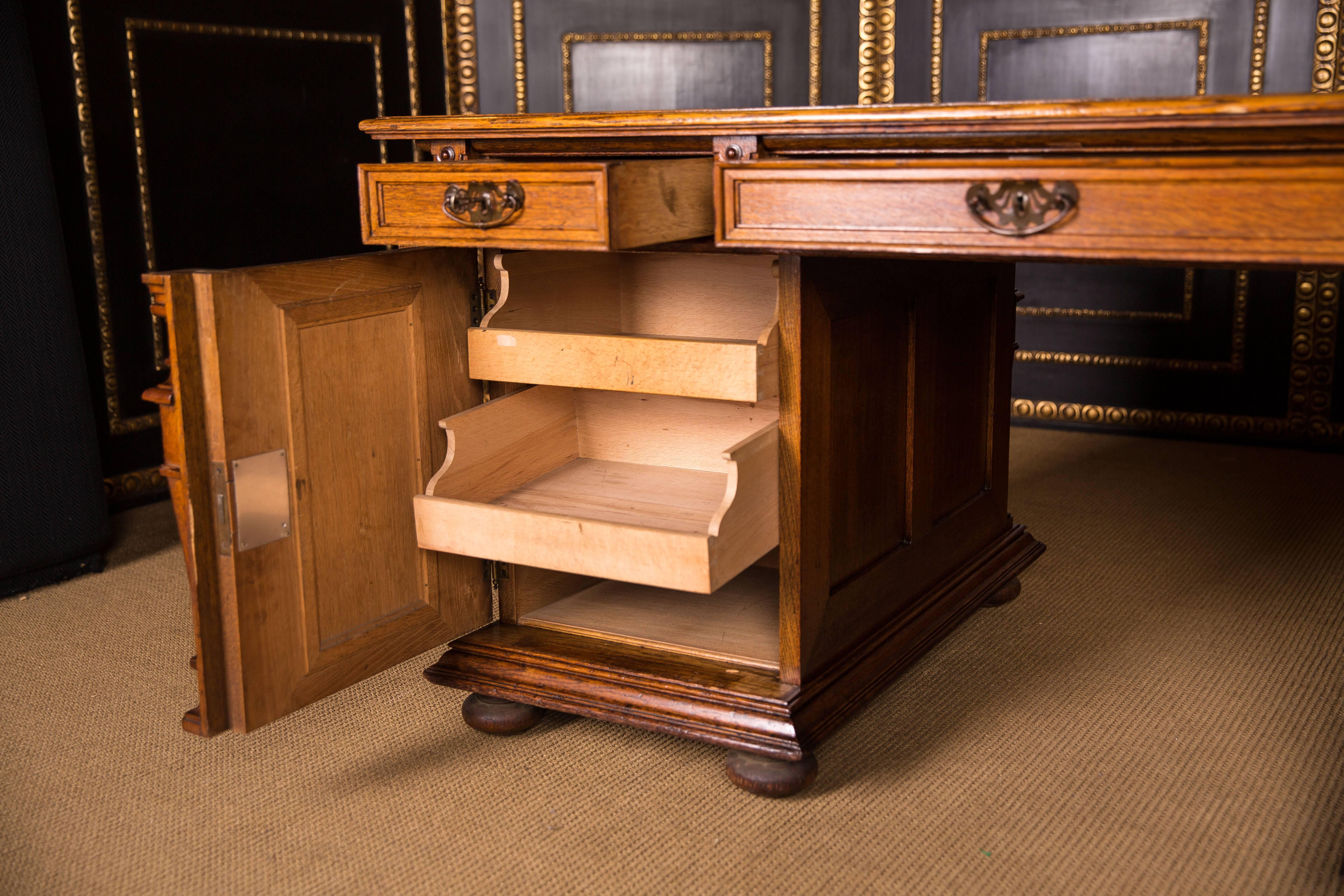 Victorian Monumental German Gründerzeit Partner Desk, circa 1880