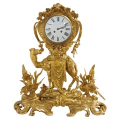 Monumental Gilded Bronze Clock Raulin a Paris 19th Century