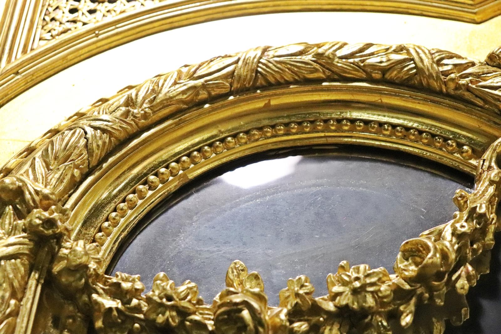 Monumental Gilded French Louis XV Trumeau Mirror with Planter Base Circa 1890 For Sale 6
