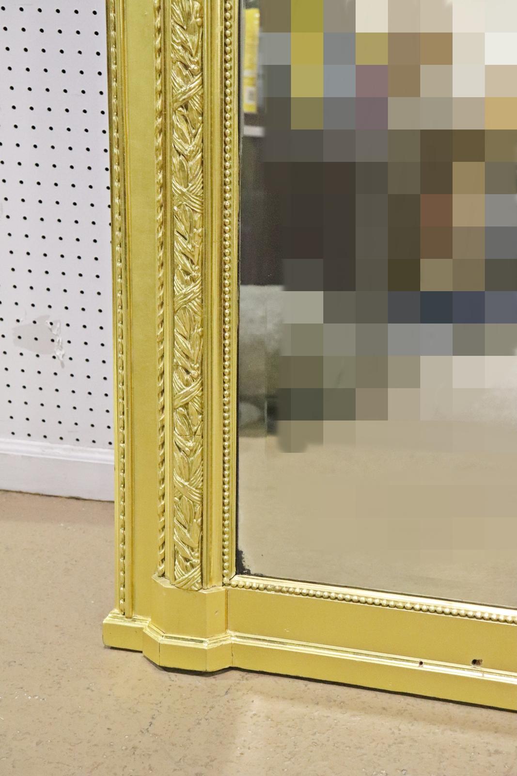 Monumental Gilded French Louis XV Trumeau Mirror with Planter Base Circa 1890 For Sale 3