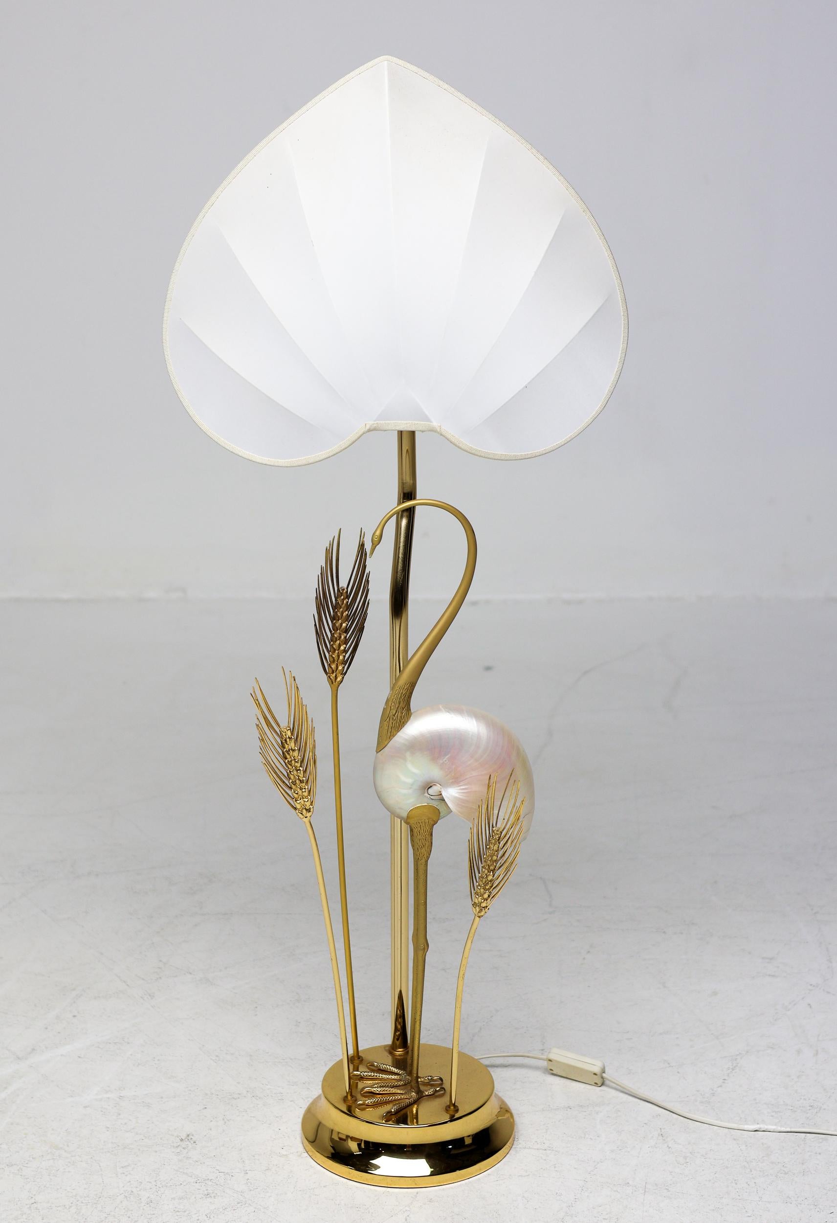 Monumentale Kranich- oder Reiher-Stehlampe aus vergoldetem Messing von Antonio Pavia im Angebot 2