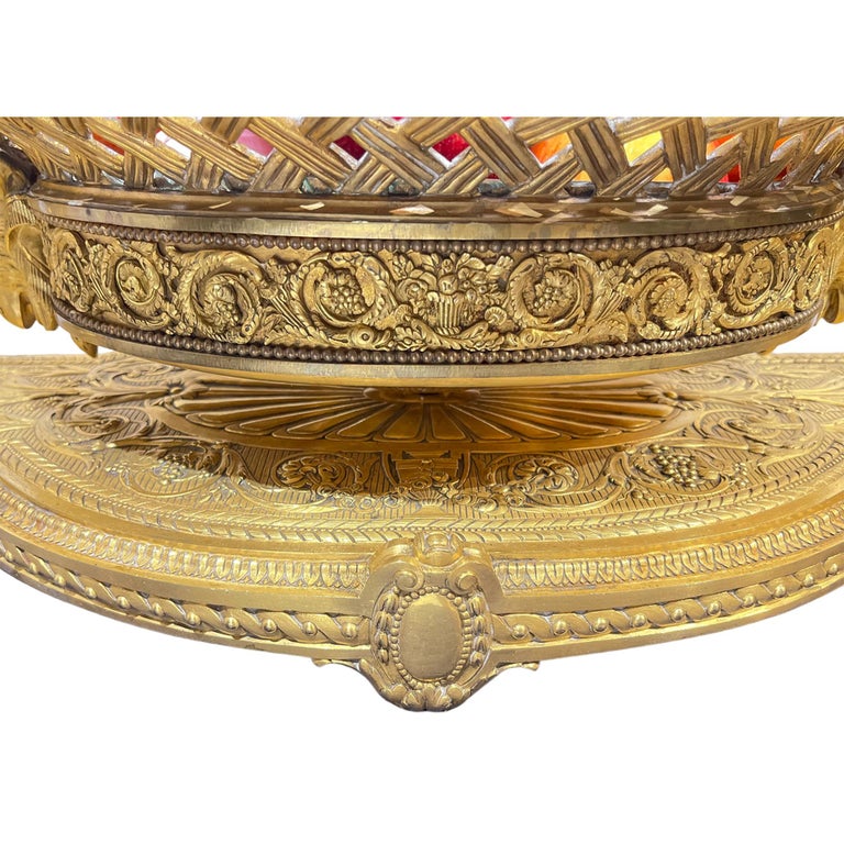 Monumental Gilt Bronze Centerpiece with Putti Attributed to Christof Le & Cie For Sale 3