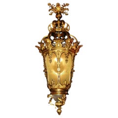 Monumental Gilt Bronze Lantern