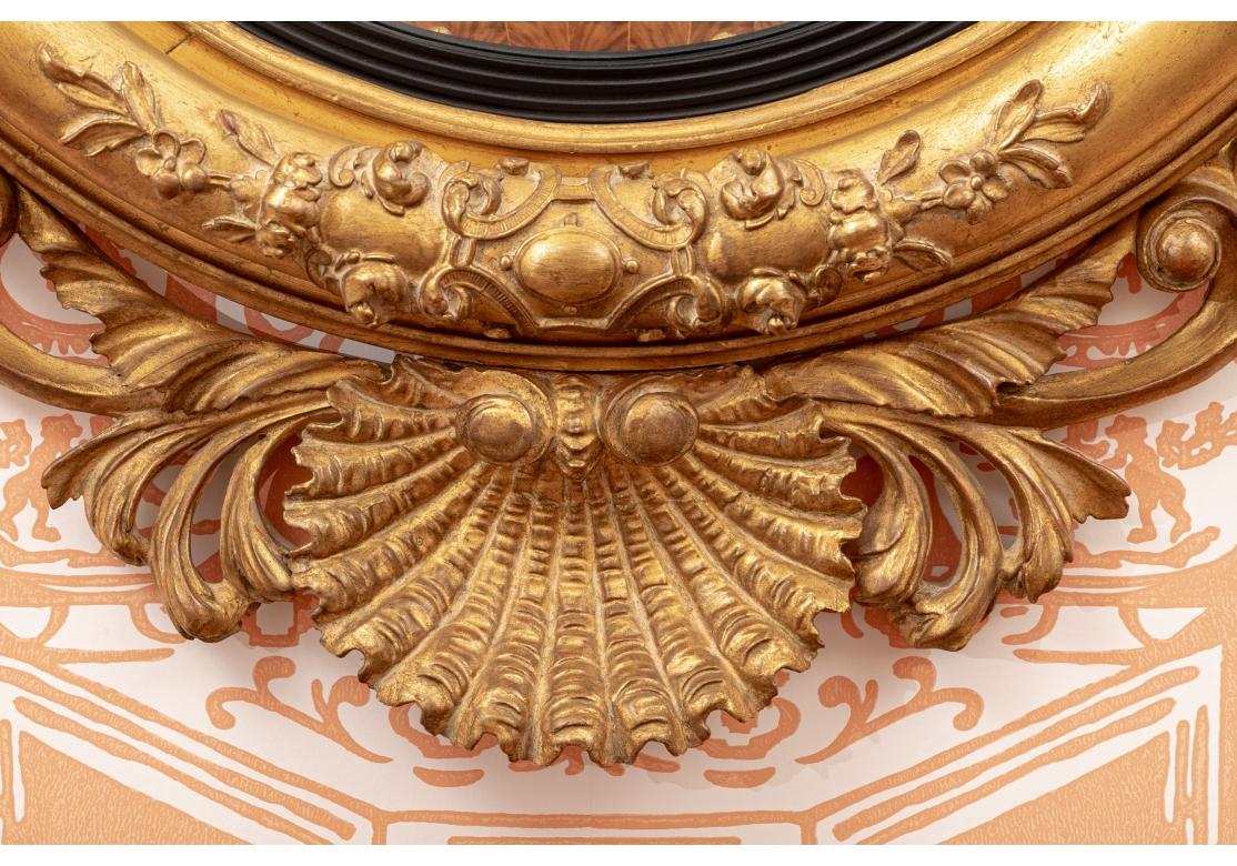 Monumentaler vergoldeter und ebonisierter konvexer Spiegel mit Adler (21. Jahrhundert und zeitgenössisch) im Angebot