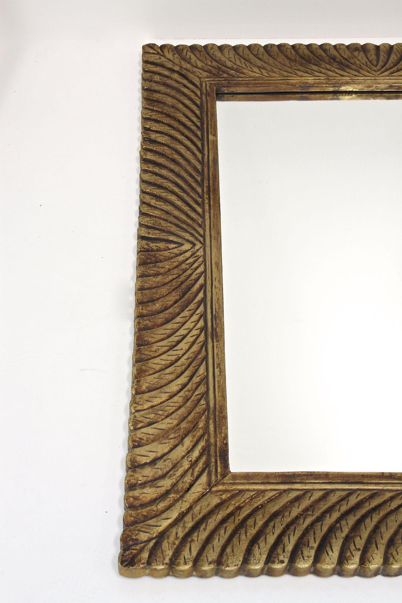 Monumental Gilt Mid Century Wall Mirror, Handcarved, Italy circa 1940/50 For Sale 10