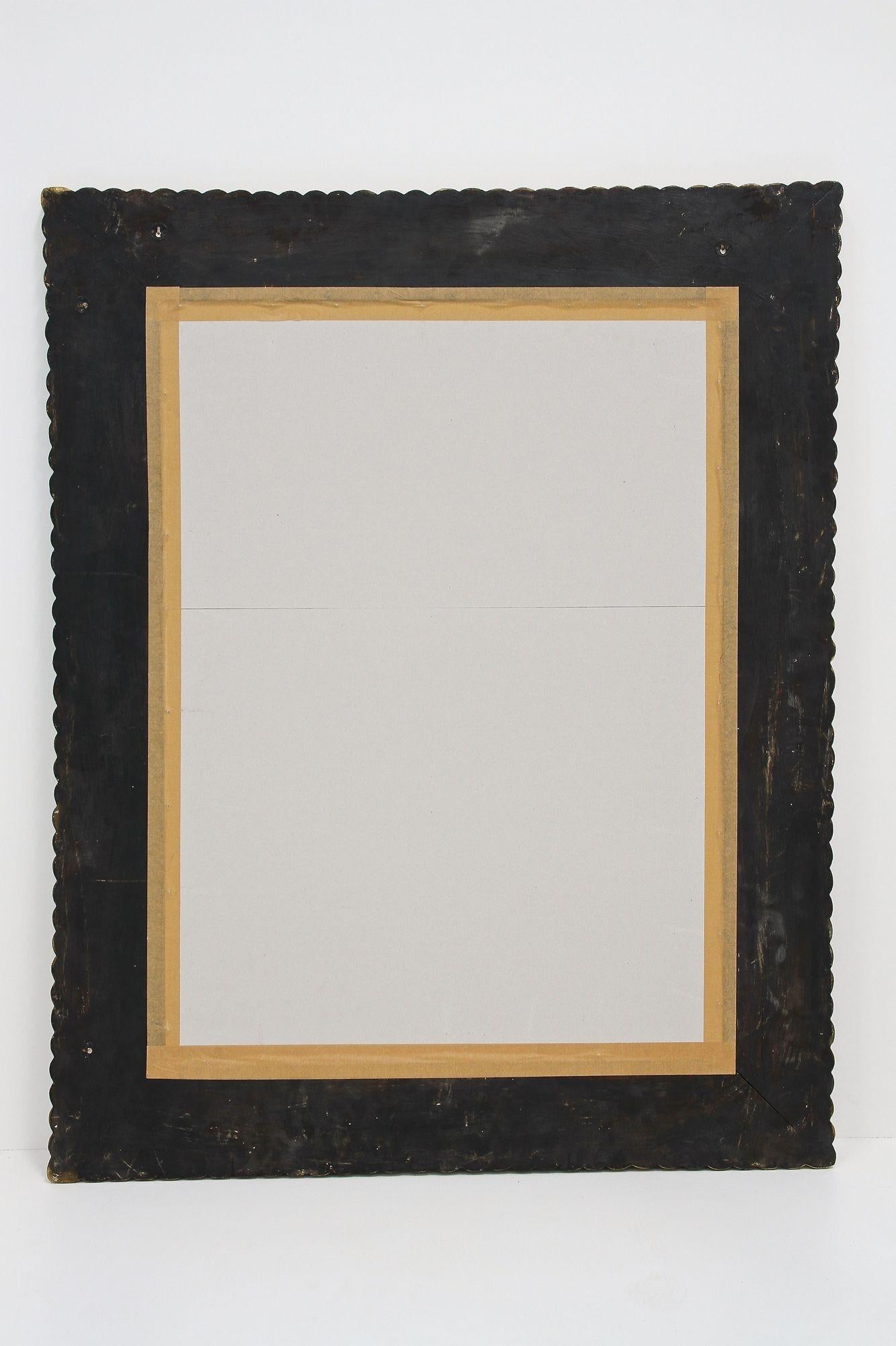 Monumental Gilt Mid Century Wall Mirror, Handcarved, Italy circa 1940/50 For Sale 11