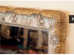 Monumentaler vergoldeter italienischer Spiegel mit Wellenschliff