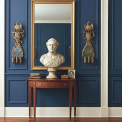 Monumental Giltwood Federal Neo-Classical Style Eagle Sconces Mirrors - Pair