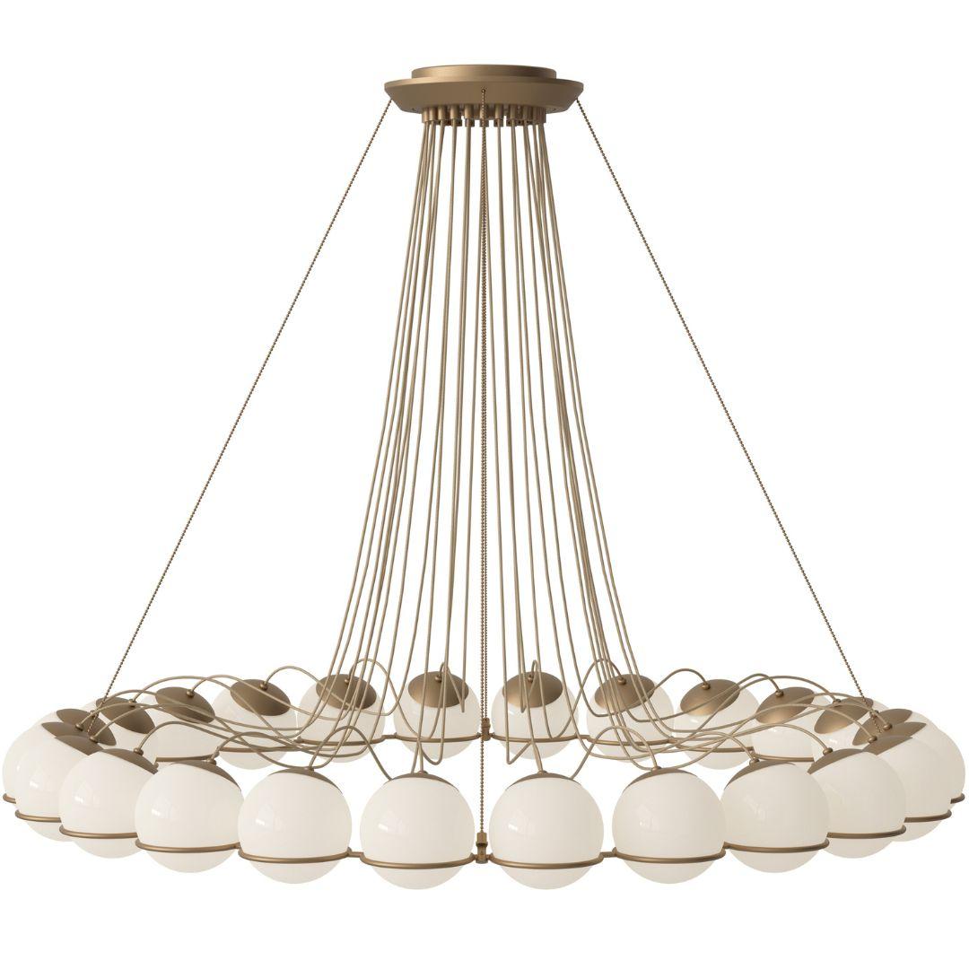 Monumental Gino Sarfatti Model 2109/24/14 Chandelier in Black for Astep In New Condition For Sale In Glendale, CA