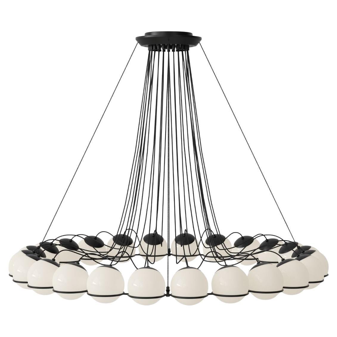 Monumental Gino Sarfatti Model 2109/24/14 Chandelier in Black for Astep For Sale