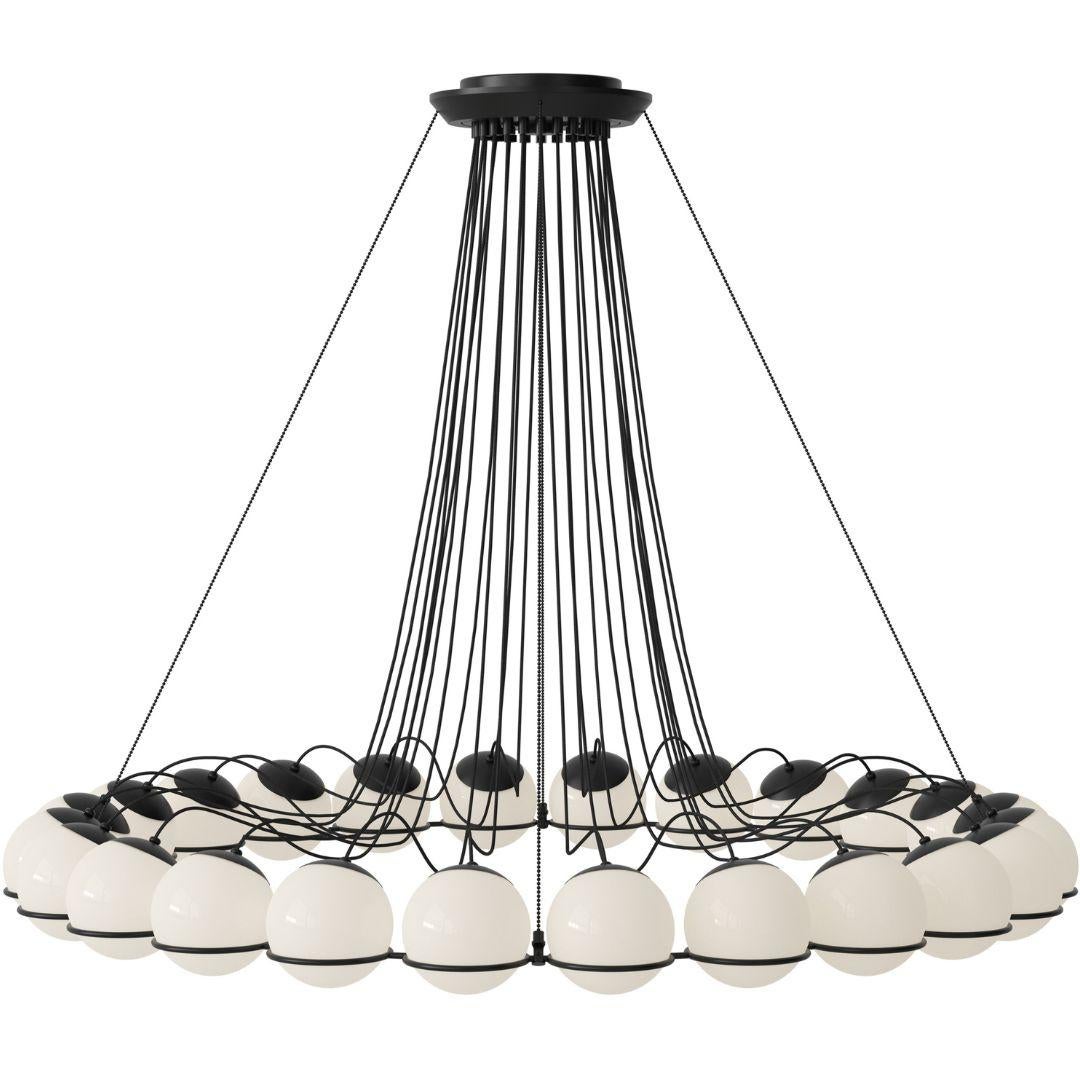 Painted Monumental Gino Sarfatti Model 2109/24/14 Chandelier in Champagne for Astep For Sale