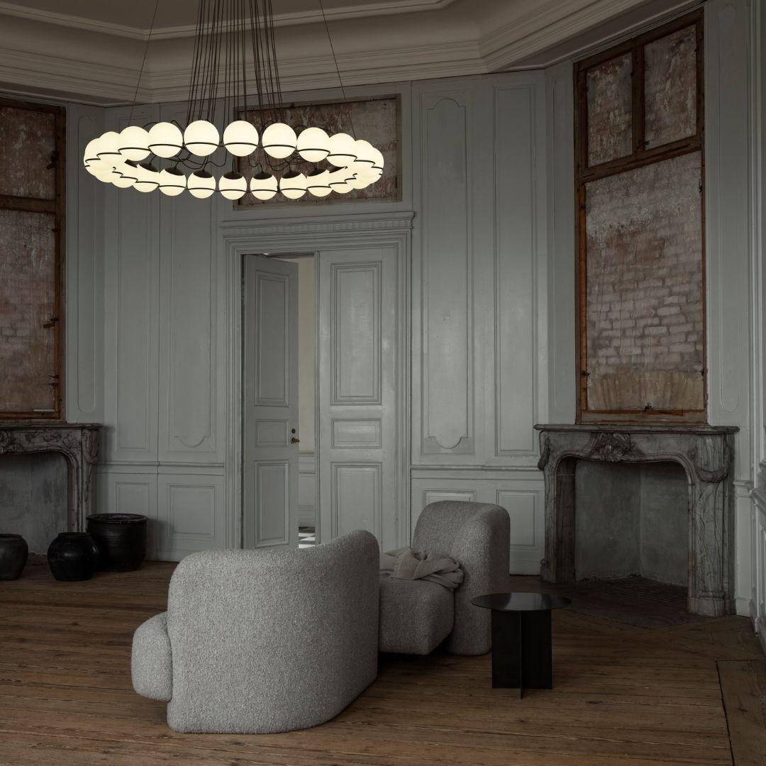 Contemporary Monumental Gino Sarfatti Model 2109/24/14 Chandelier in Champagne for Astep For Sale